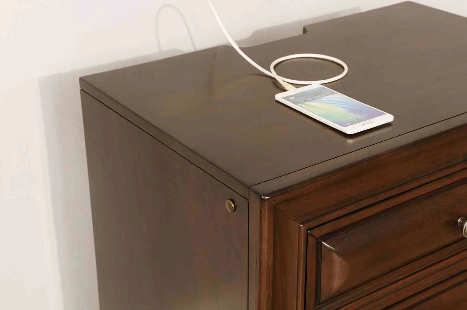 Brandt Nightstand w/ USB, Brown Cherry - Image 2
