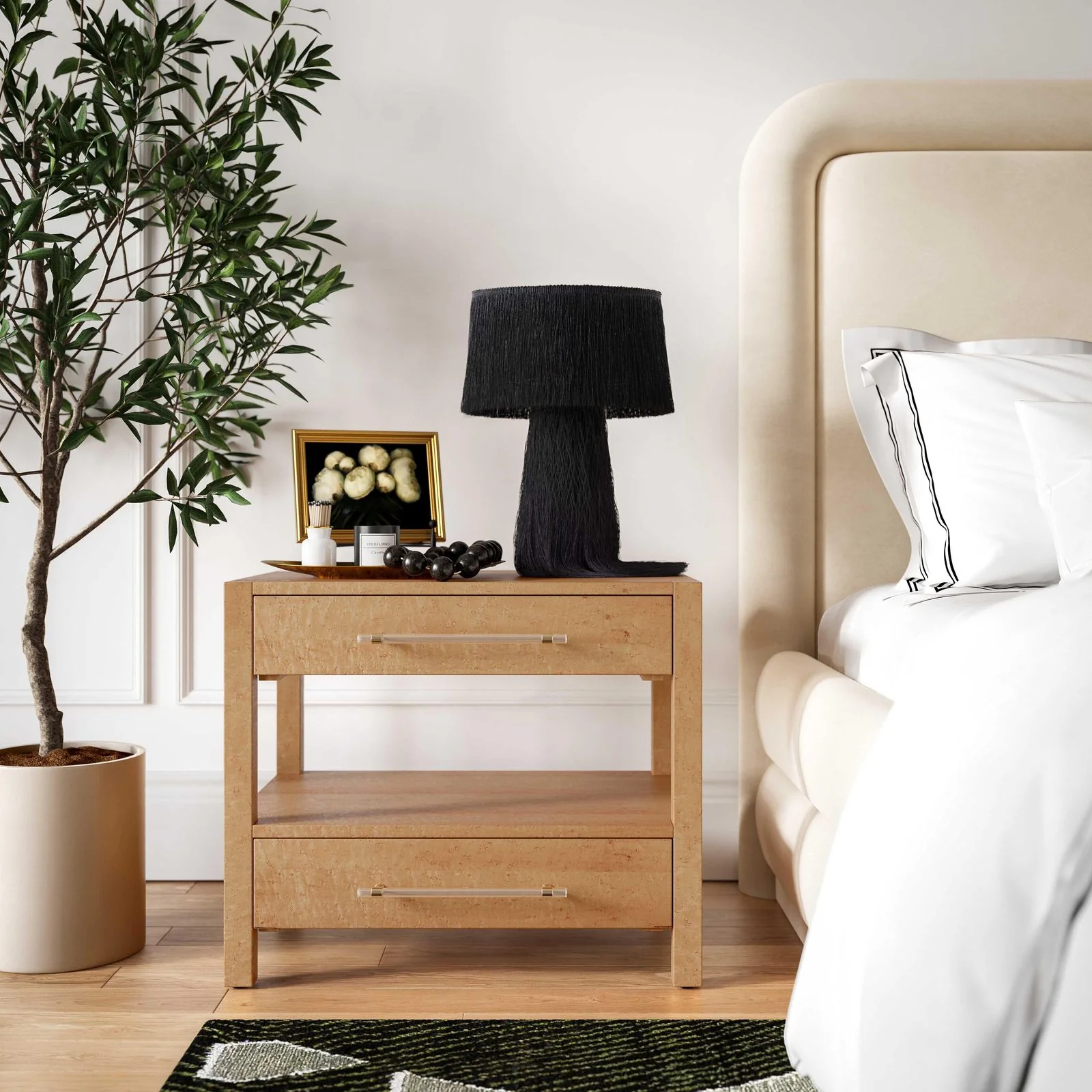 Brandyss Birdseye Maple 2-Drawer Nightstand - Image 2