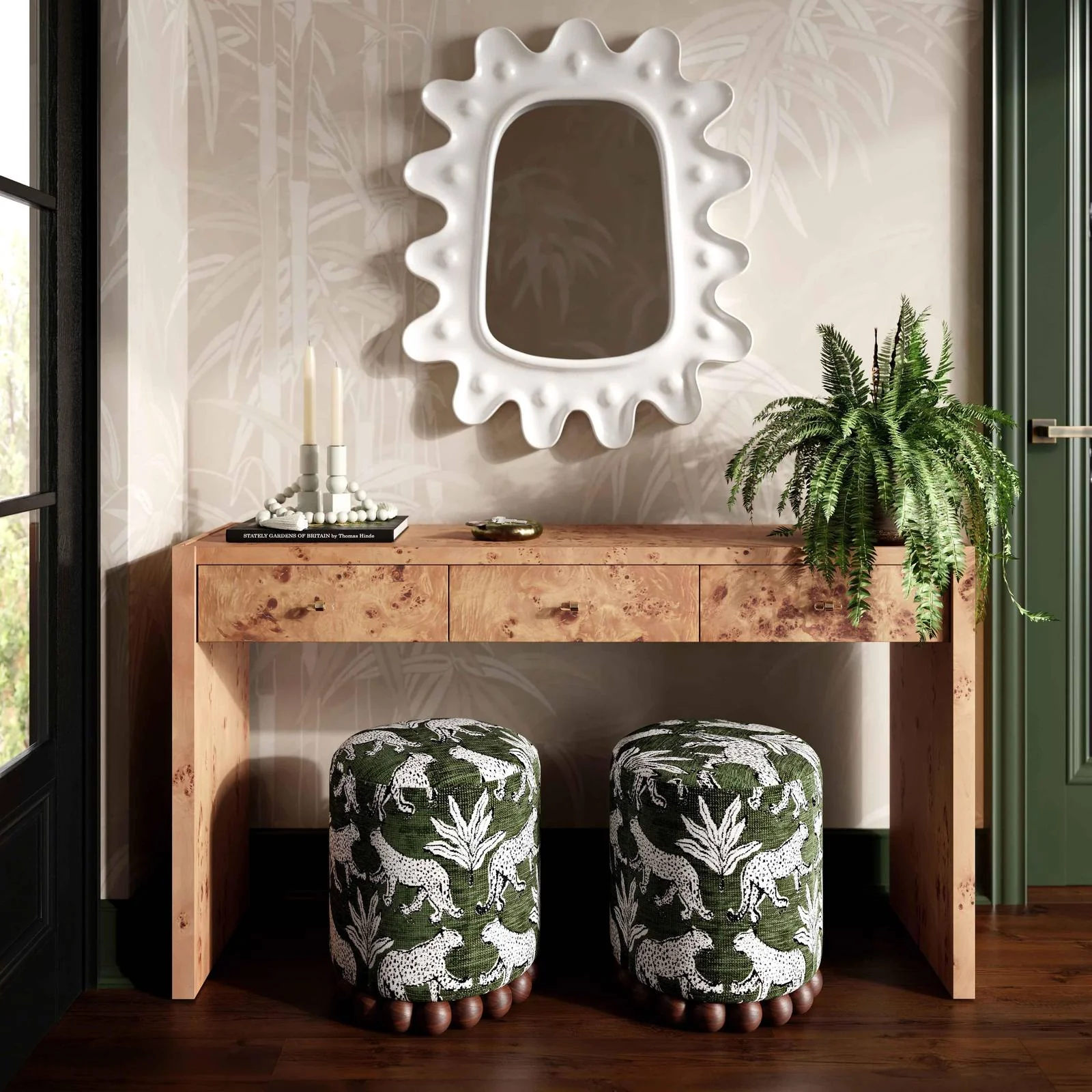 Brandyss Honey Burl Console Table - Image 2