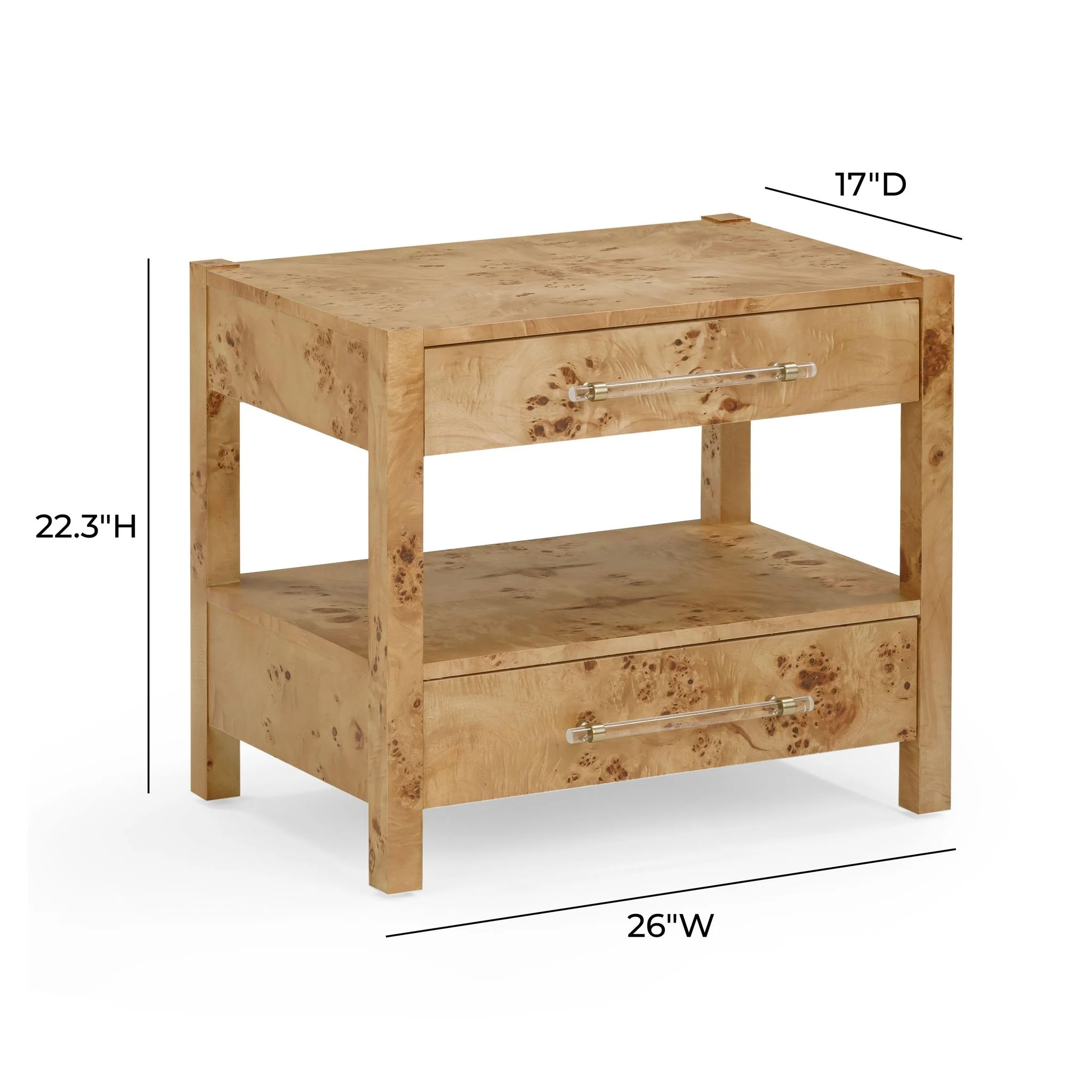 Brandyss Honey Burl Nightstand - Image 9