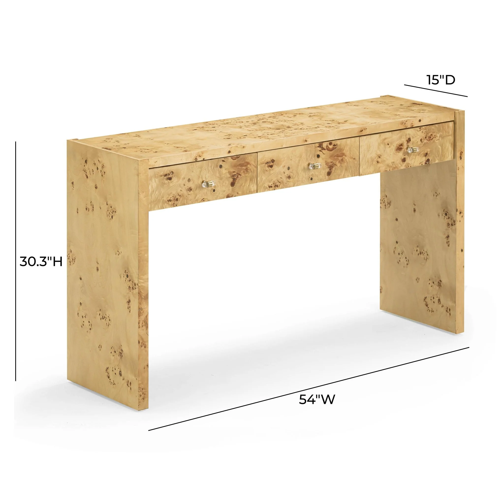 Brandyss Natural Burl Console Table - Image 9