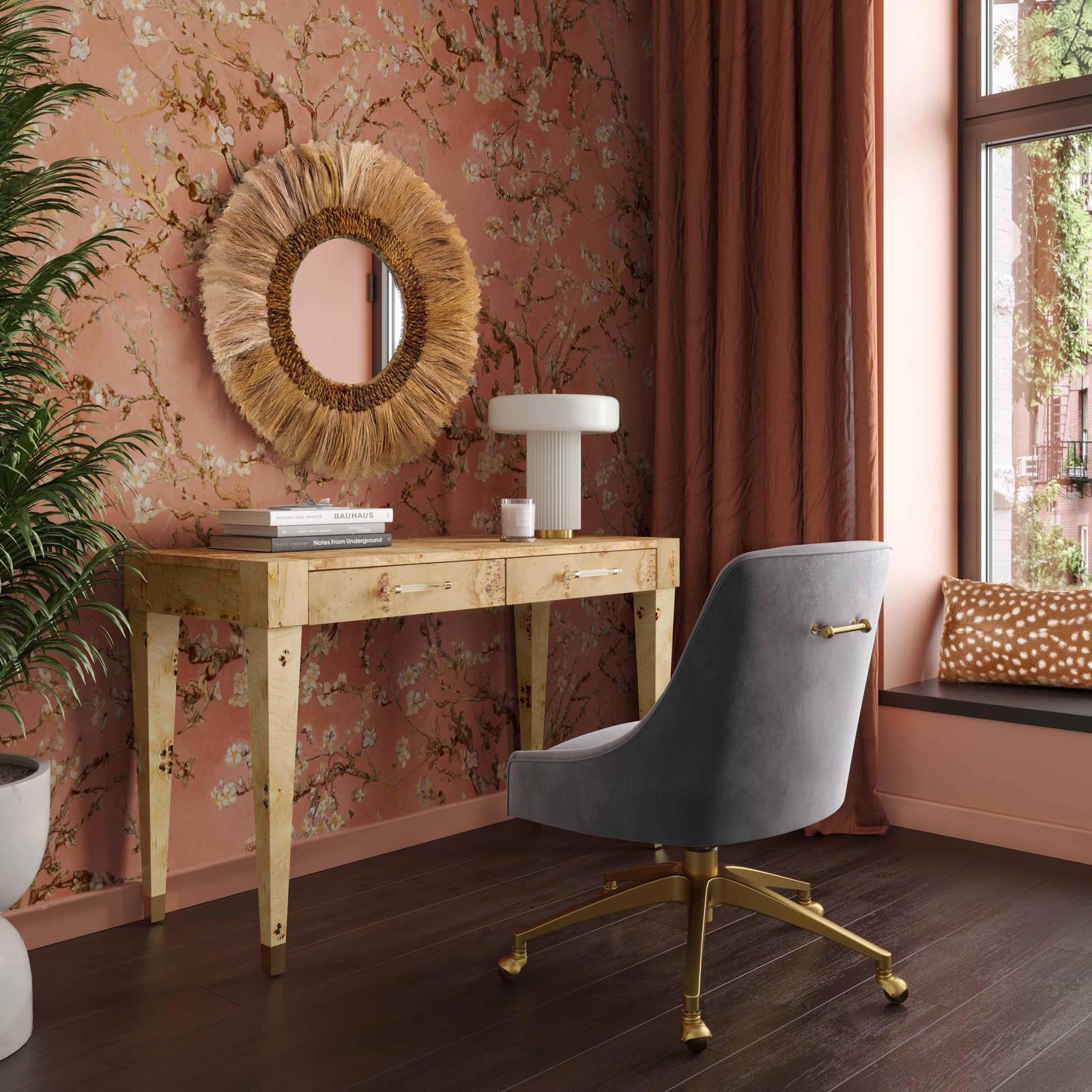 Brandyss Natural Burl Work Desk - Image 2