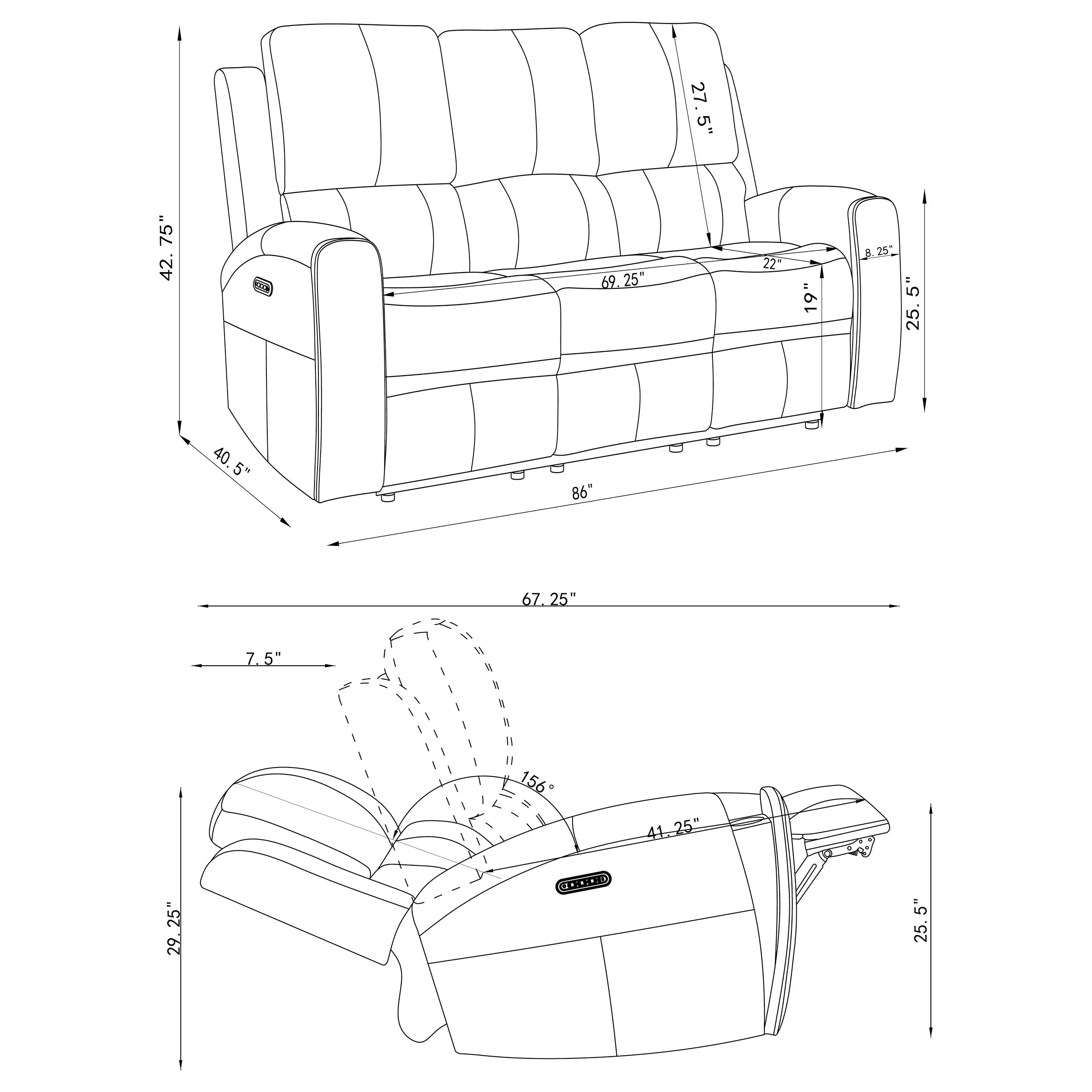 Brickston Triple Power Reclining Sofa Set - Image 15