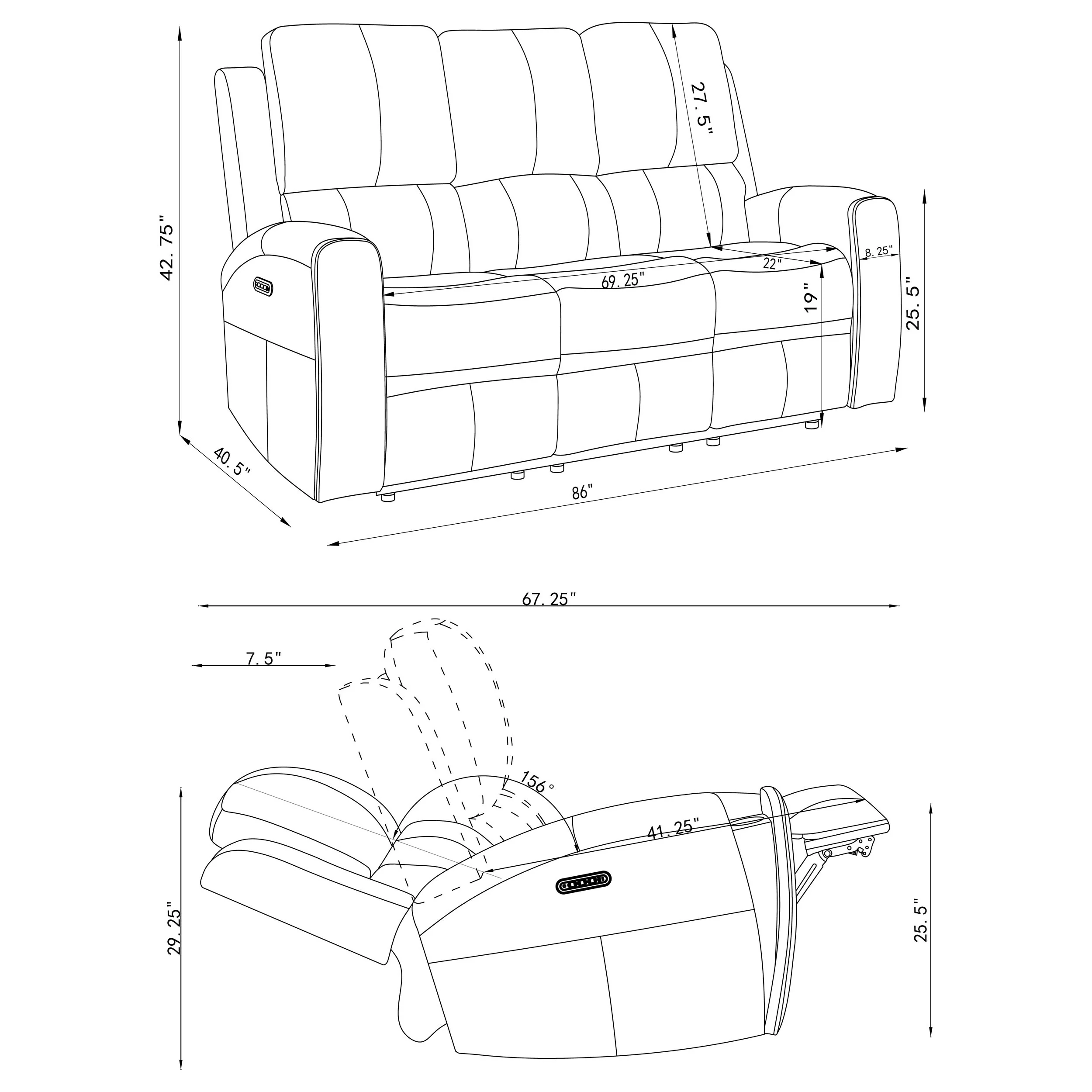Brickston Triple Power Reclining Sofa Set - Image 64