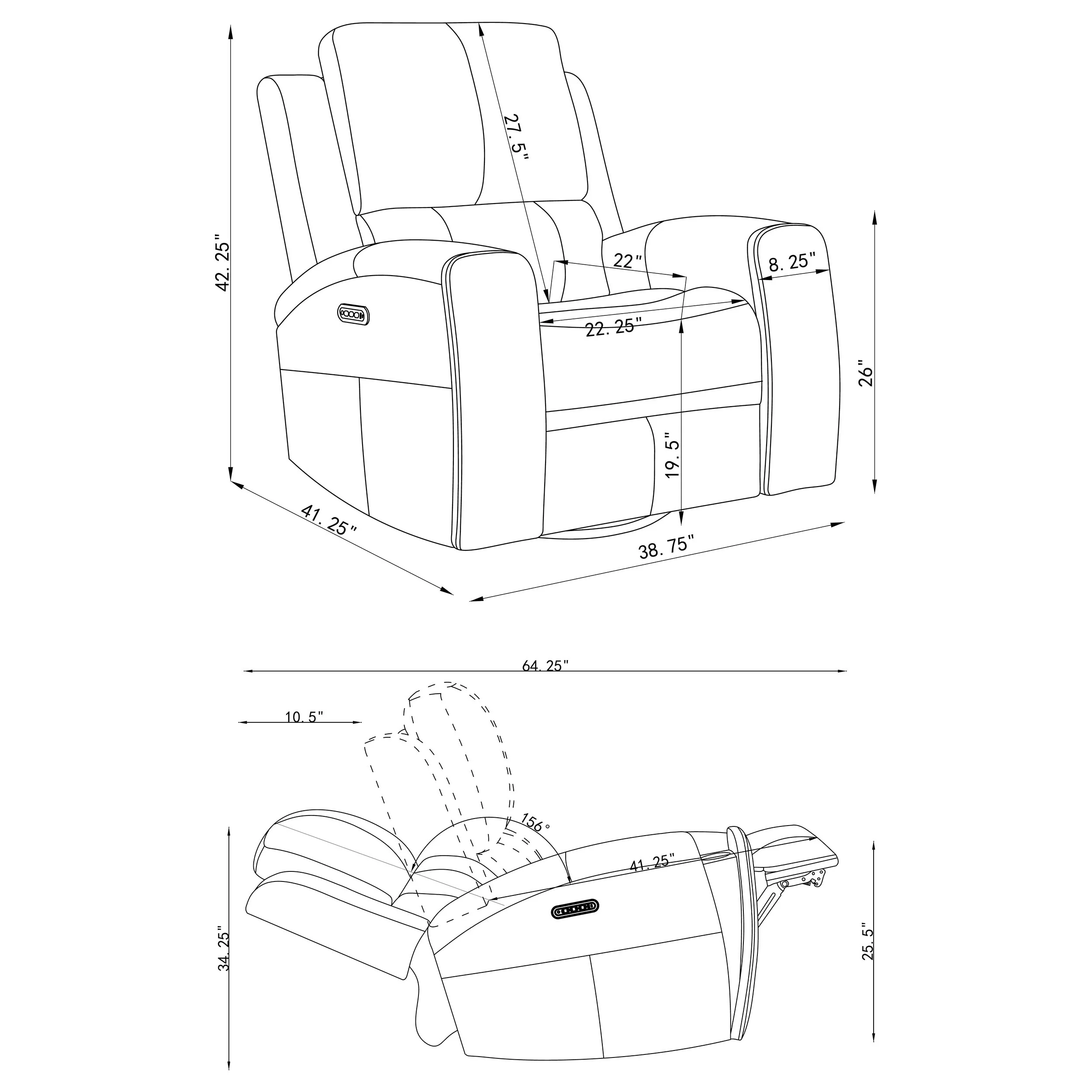 Brickston Triple Power Swivel Glider Recliner - Image 29
