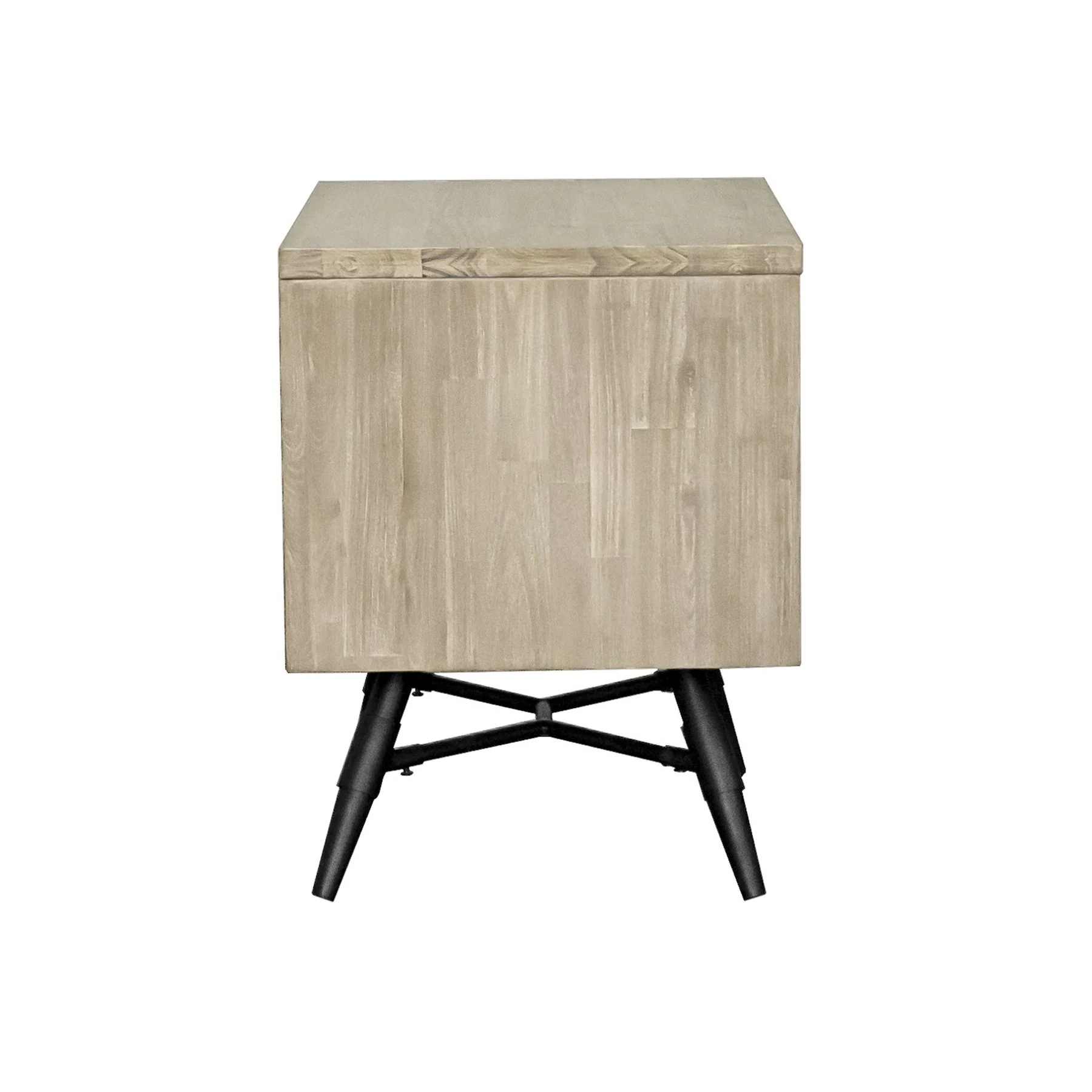 Bridges 2 Drawer Nightstand in Two Tone Acacia Wood - Image 4