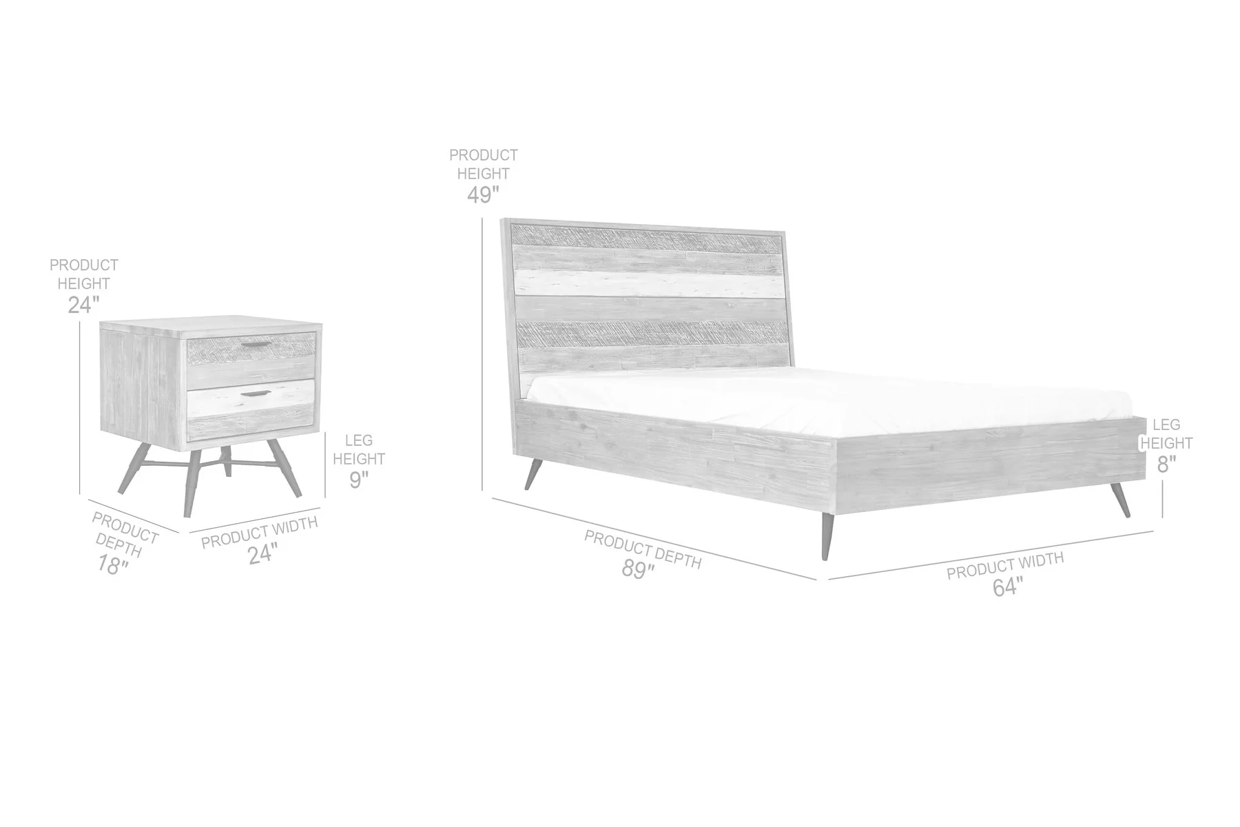 Bridges 3 Piece Queen Bedroom Set in Two-Tone Acacia Wood - Image 7