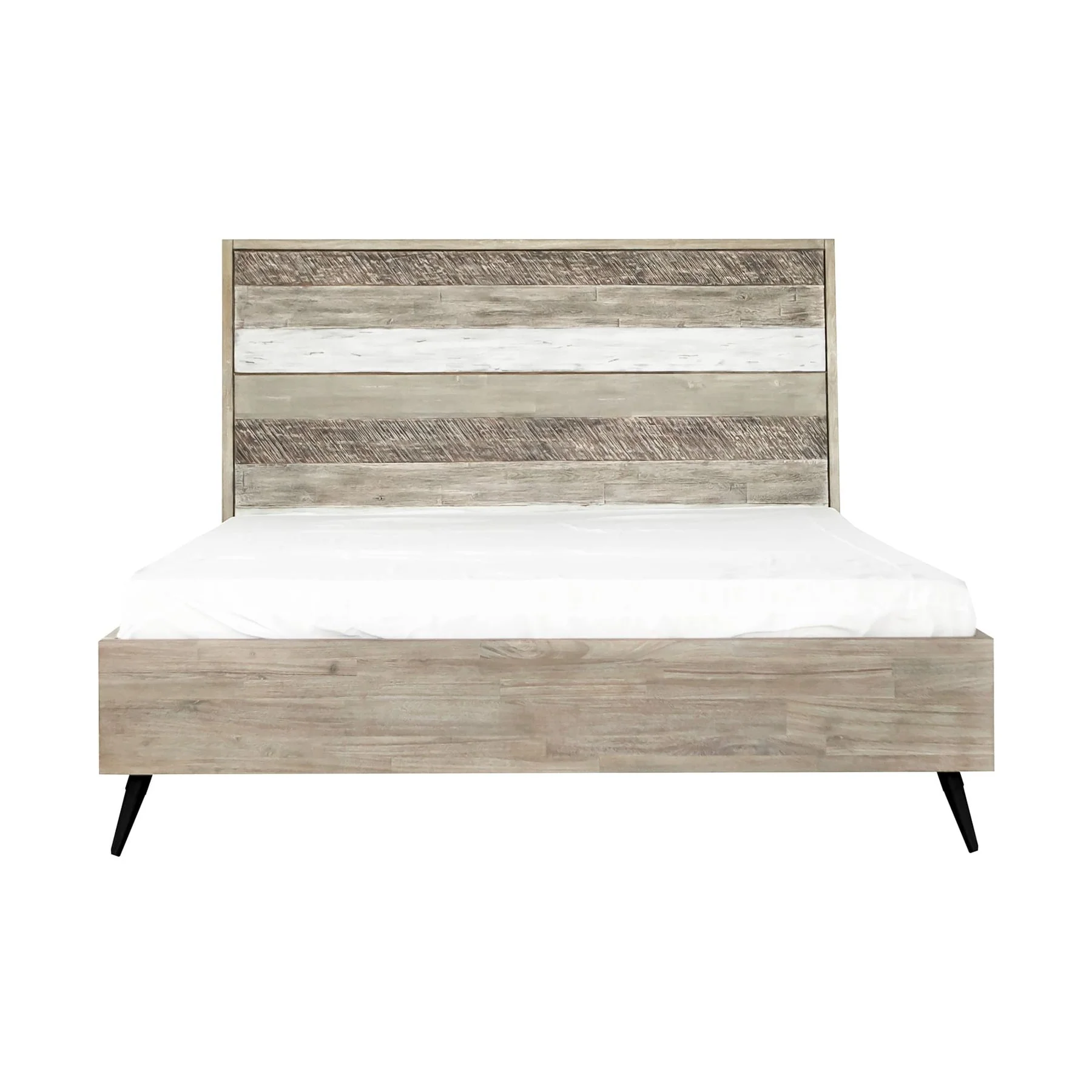 Bridges 4 Piece King Bedroom Set in Two-Tone Acacia Wood - Image 2