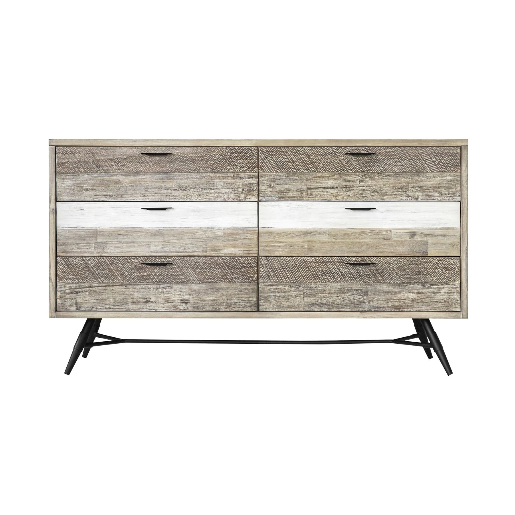 Bridges 4 Piece Queen Bedroom Set in Two-Tone Acacia Wood - Image 5