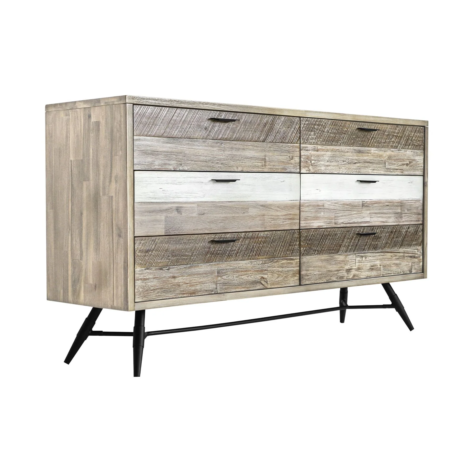 Bridges 6 Drawer Dresser in Two Tone Acacia Wood - Image 2