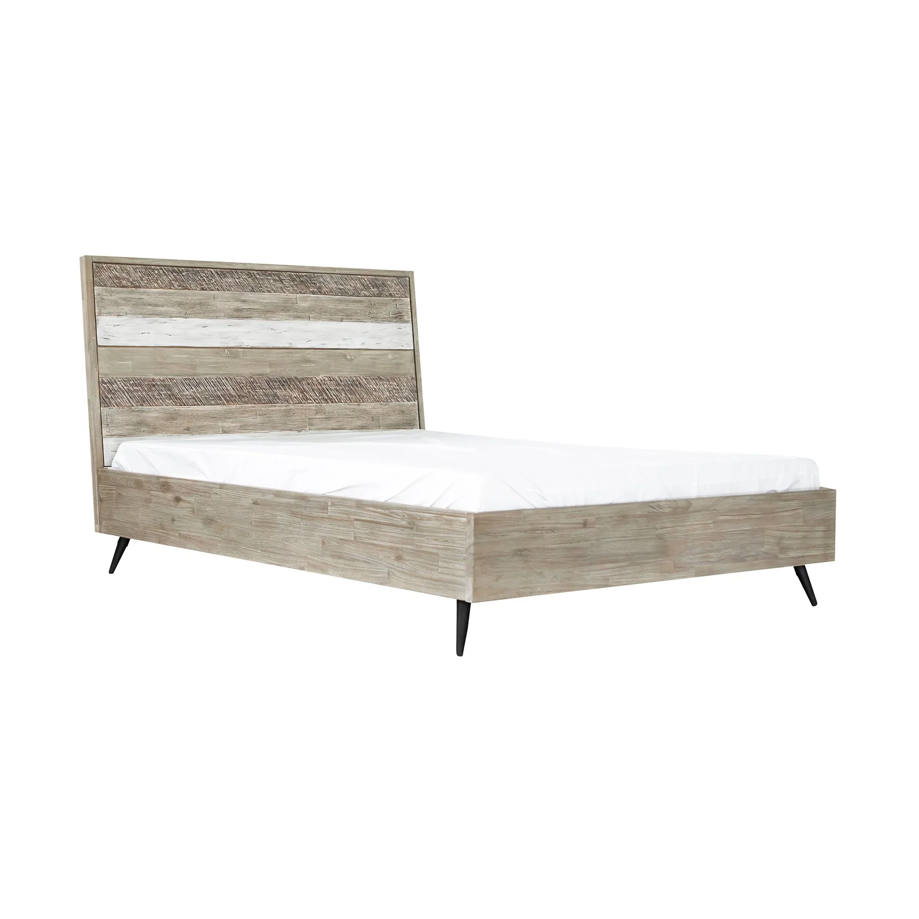 Bridges King Platform Bed in Two Tone Acacia Wood - Image 2