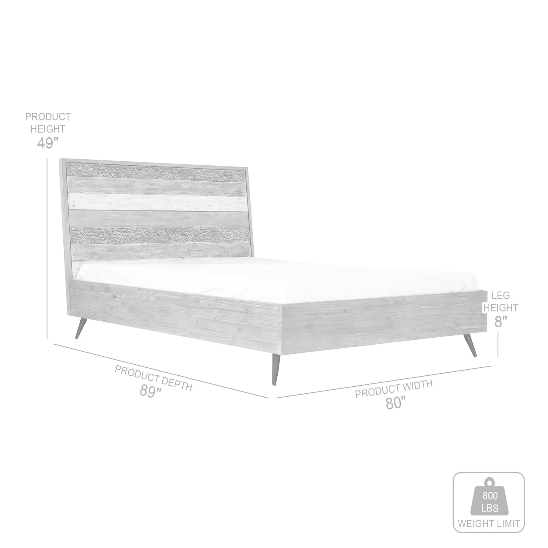 Bridges King Platform Bed in Two Tone Acacia Wood - Image 6