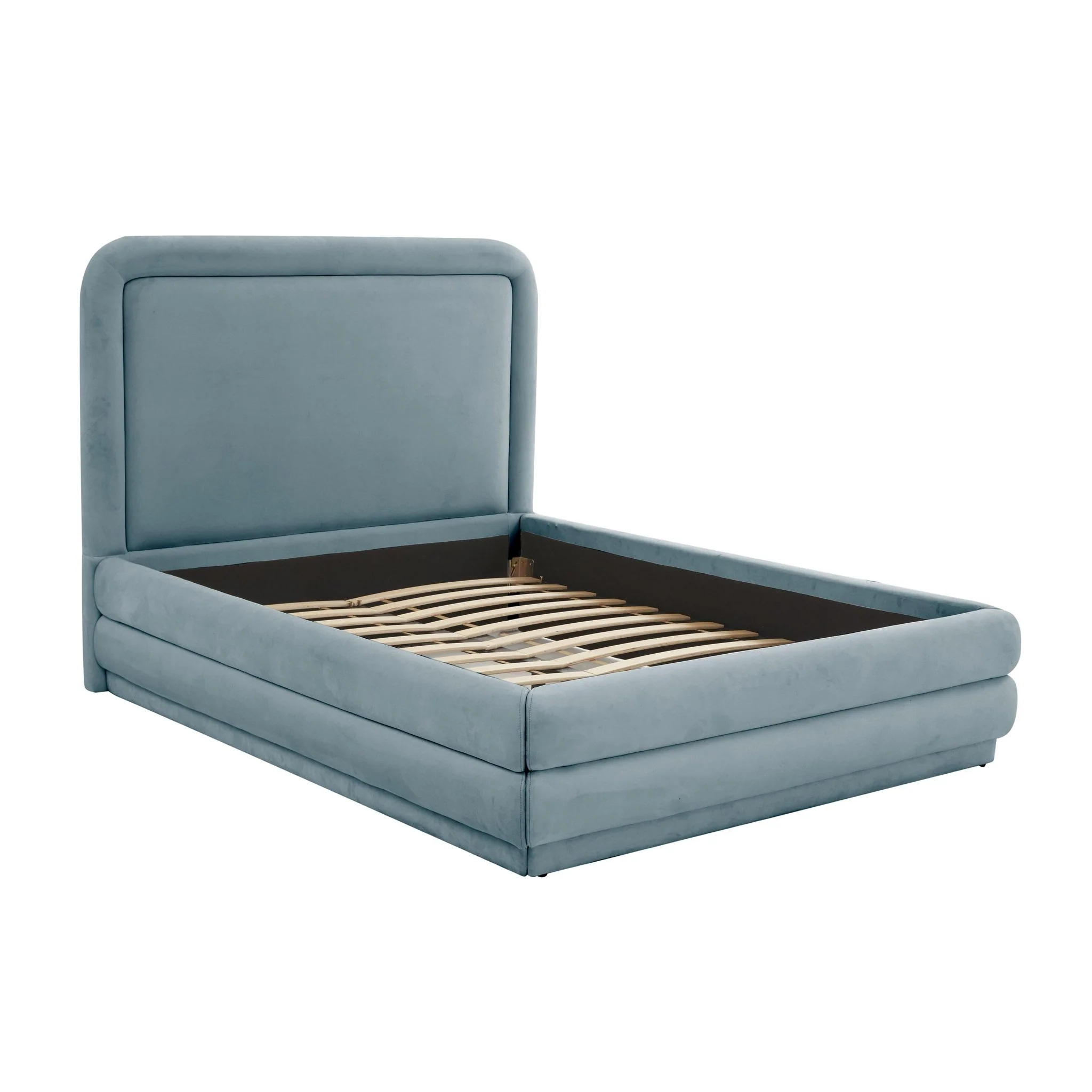 Briella Bluestone Velvet Bed in Queen - Image 4