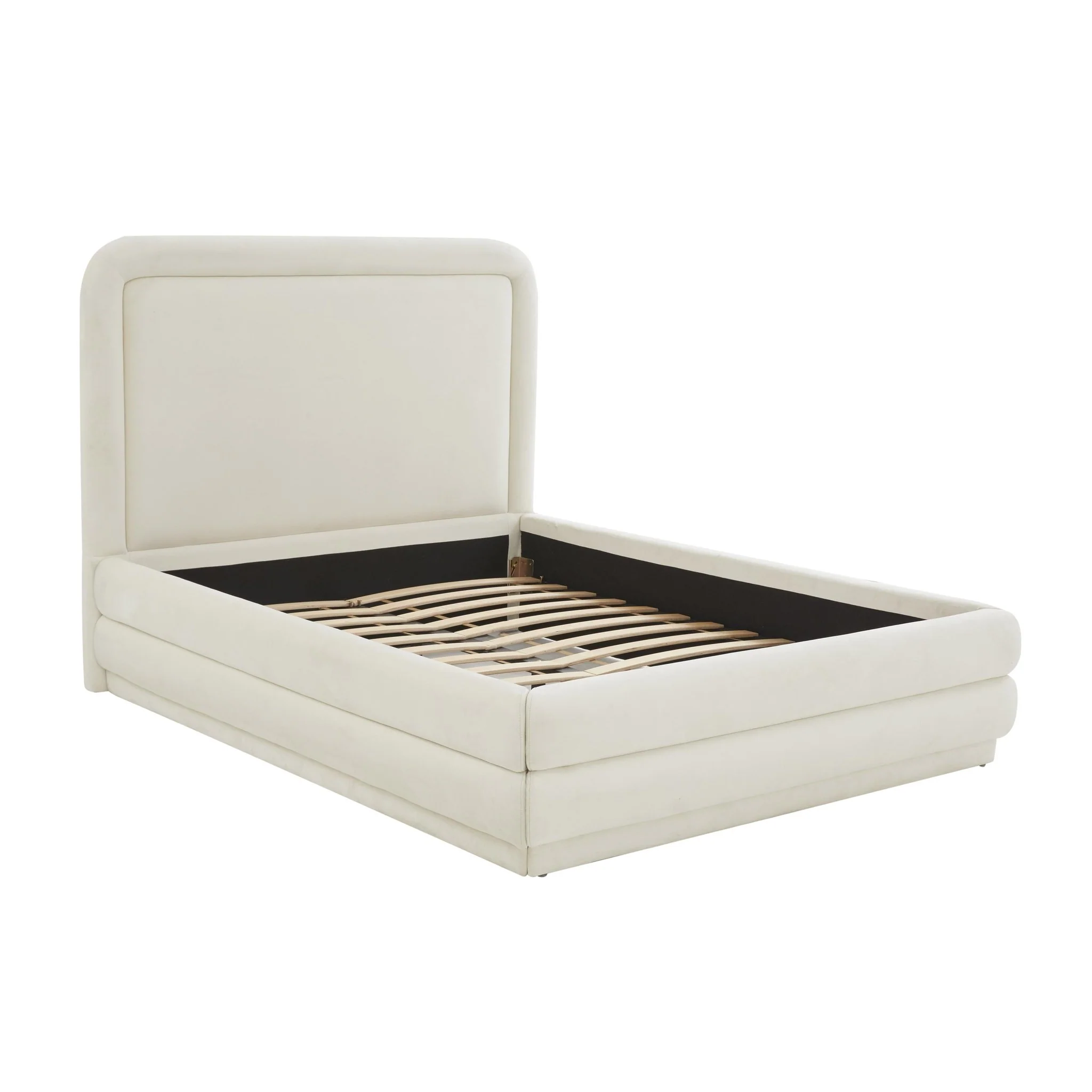 Briella Cream Velvet Bed in King - Image 4