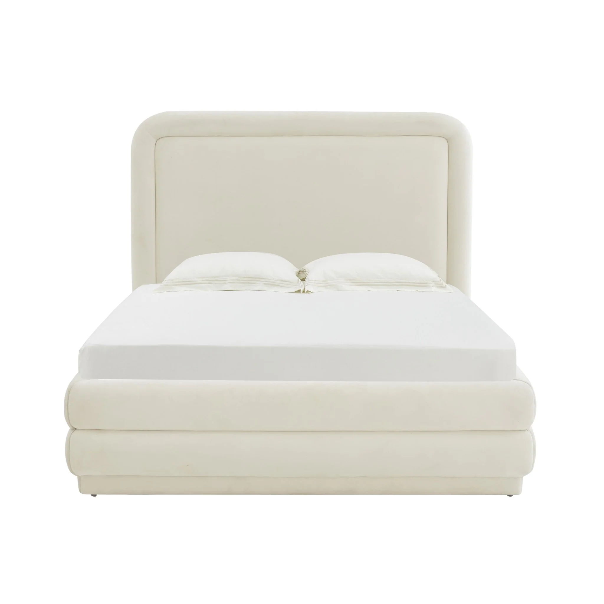 Briella Cream Velvet Bed in Queen - Image 3