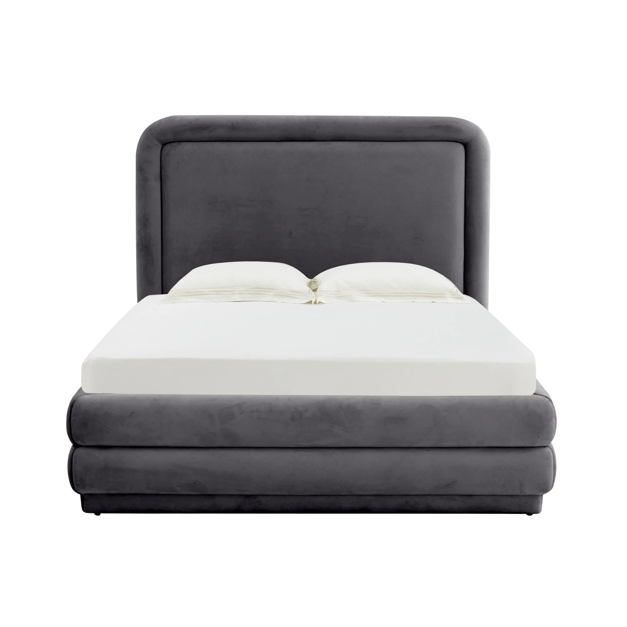 Briella Dark Grey Velvet Bed in Full - Image 3