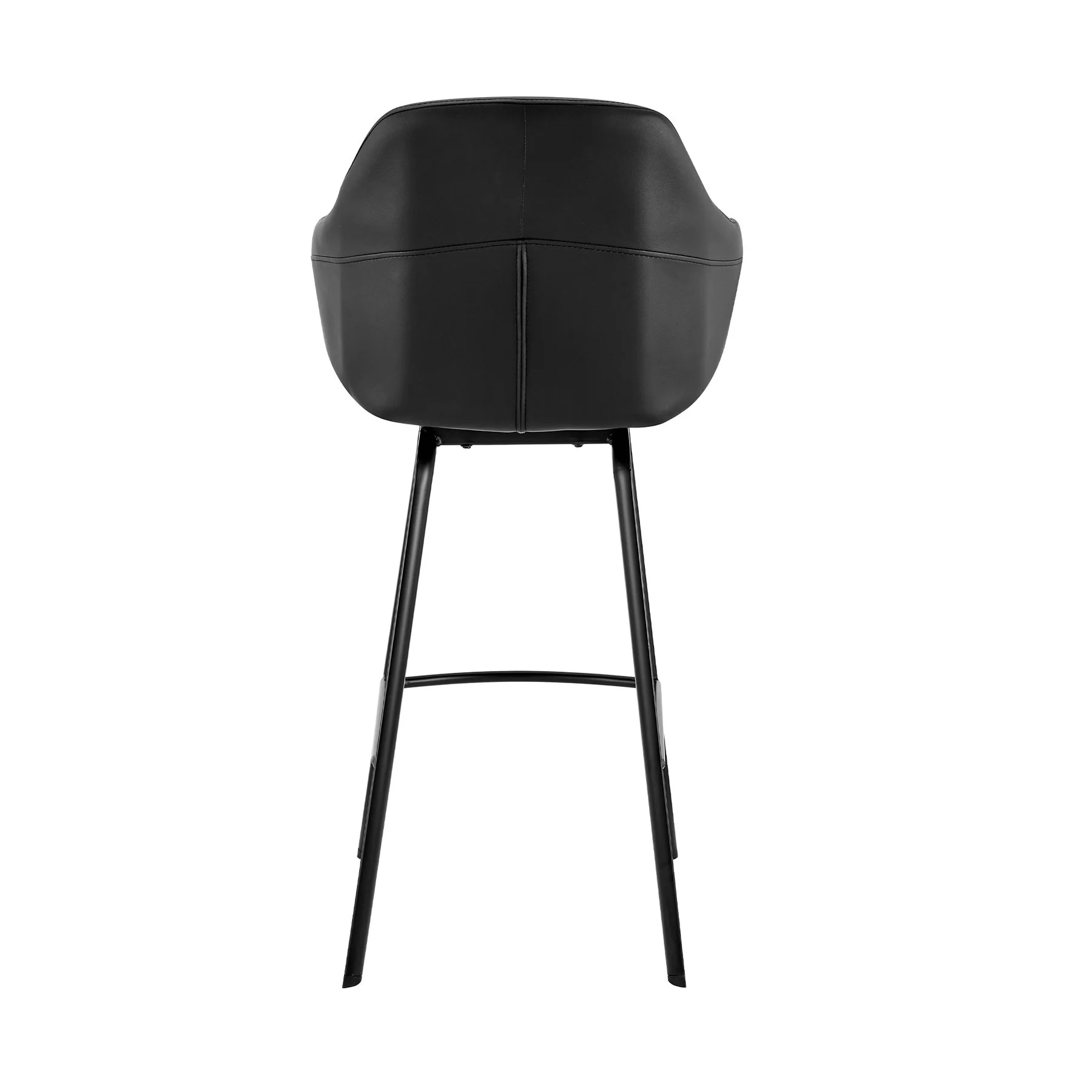 Brigden Black Faux Leather and Black Metal Swivel 26" Counter Stool - Image 5