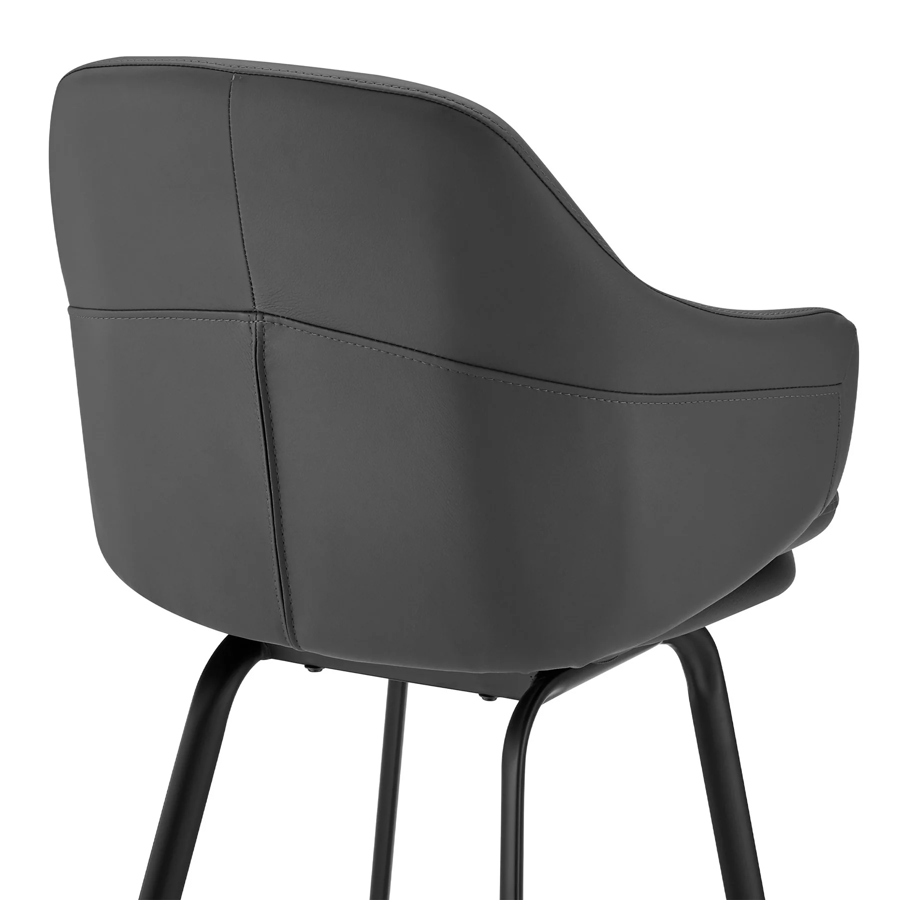 Brigden Gray Faux Leather and Black Metal Swivel 30" Bar Stool - Image 7