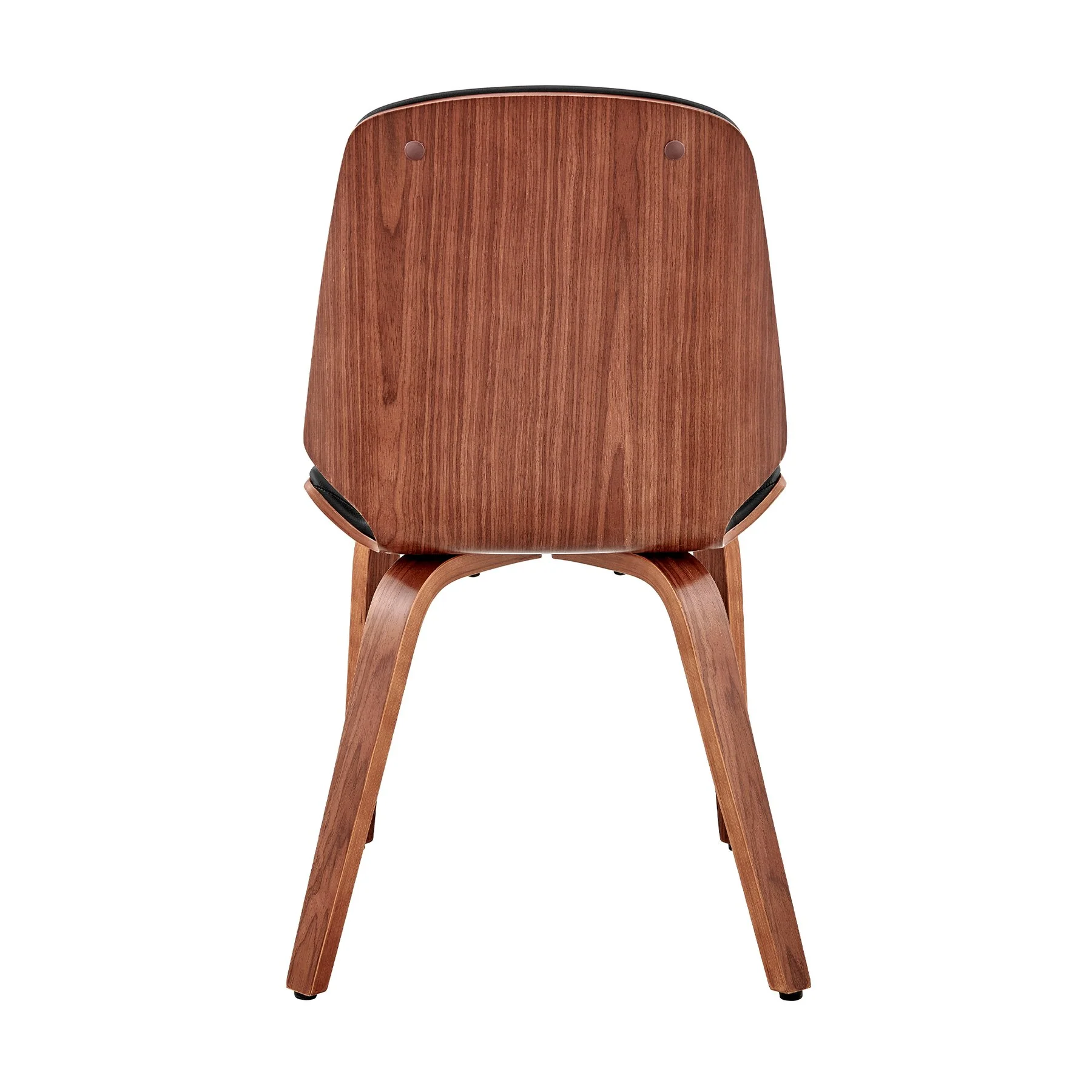 Brinley Black Faux Leather and Walnut Wood Dining Room Accent Chair - Image 5