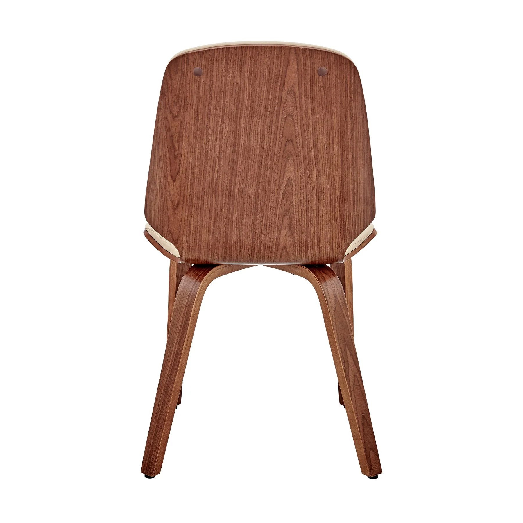 Brinley Cream Faux Leather and Walnut Wood Dining Room Accent Chair - Image 5