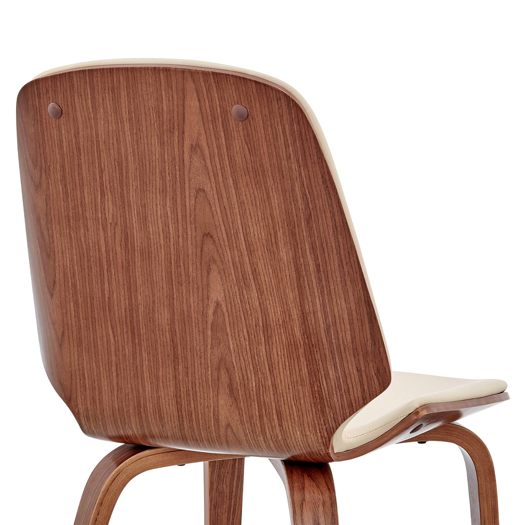 Brinley Cream Faux Leather and Walnut Wood Dining Room Accent Chair - Image 7