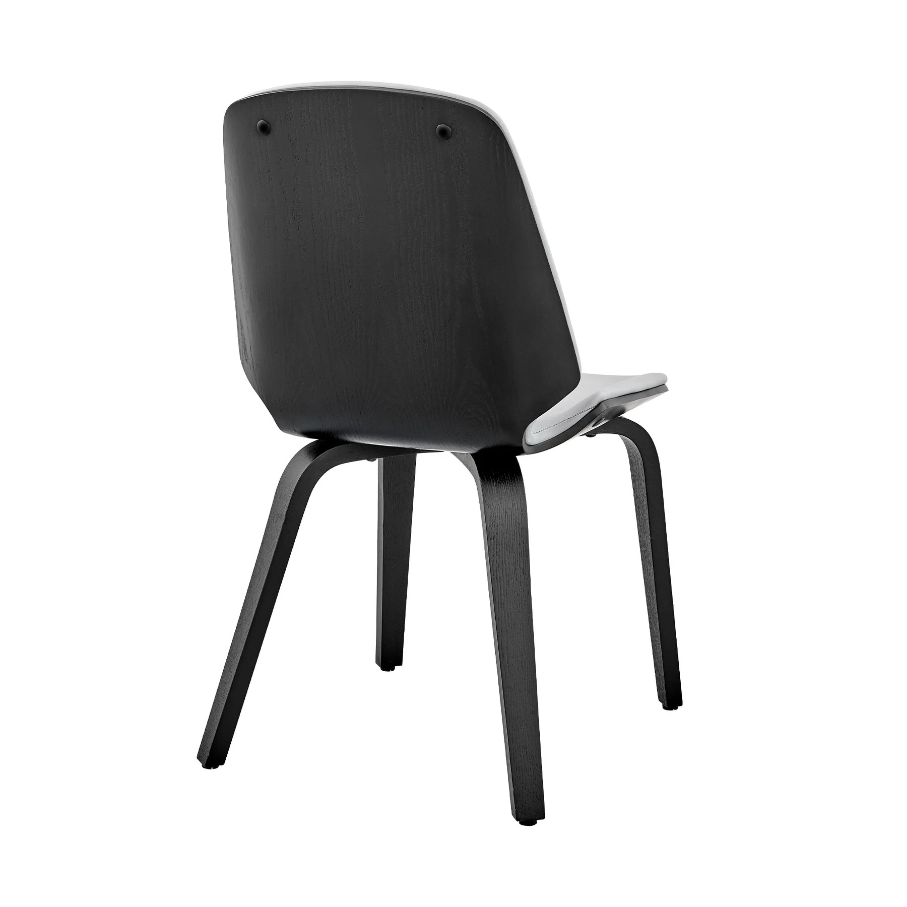 Brinley Gray Faux Leather and Black Wood Dining Room Accent Chair - Image 4