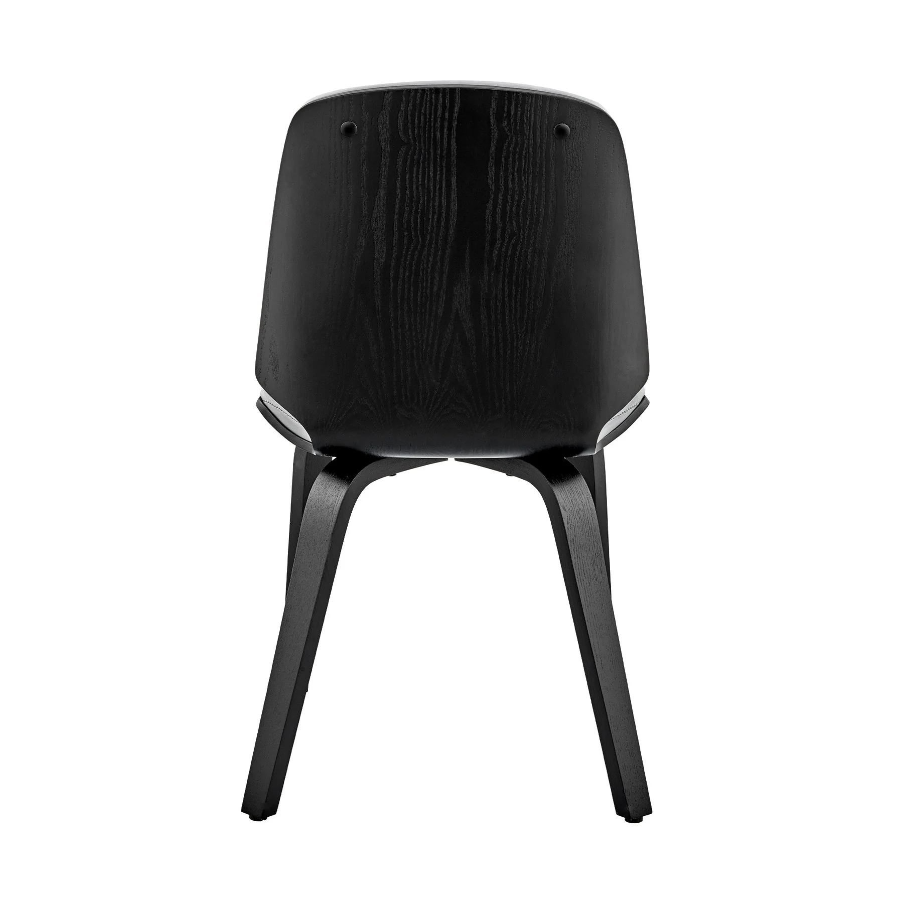 Brinley Gray Faux Leather and Black Wood Dining Room Accent Chair - Image 5