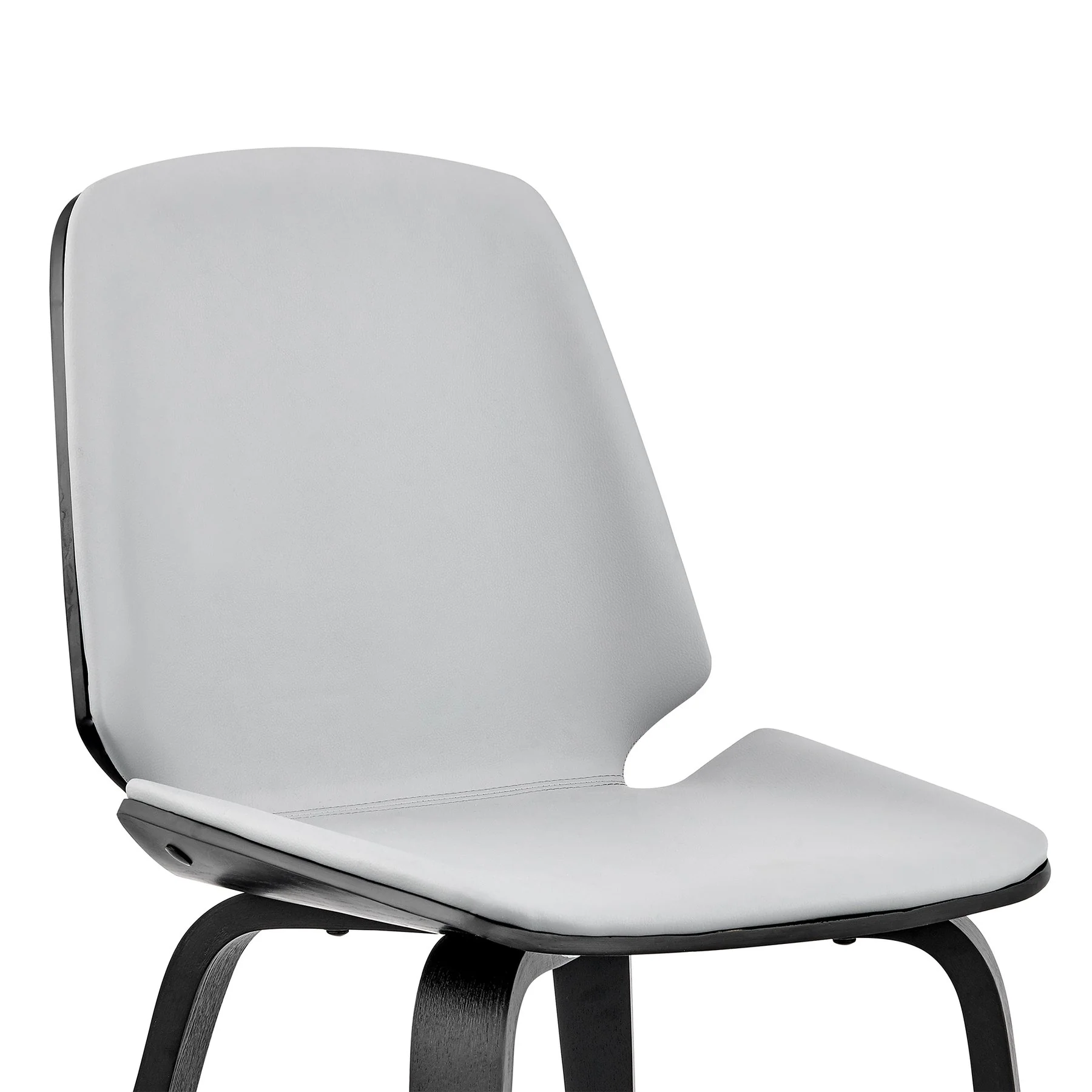 Brinley Gray Faux Leather and Black Wood Dining Room Accent Chair - Image 6