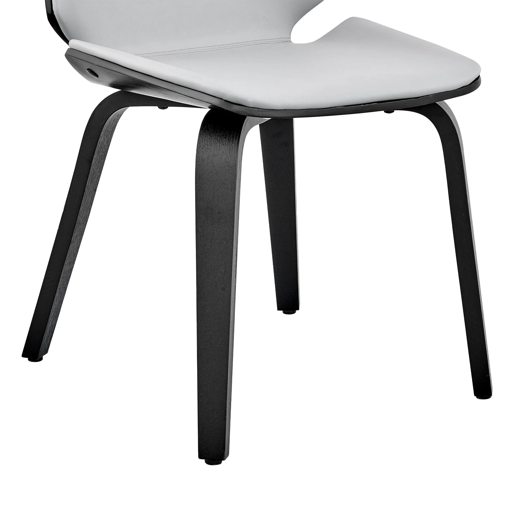 Brinley Gray Faux Leather and Black Wood Dining Room Accent Chair - Image 8