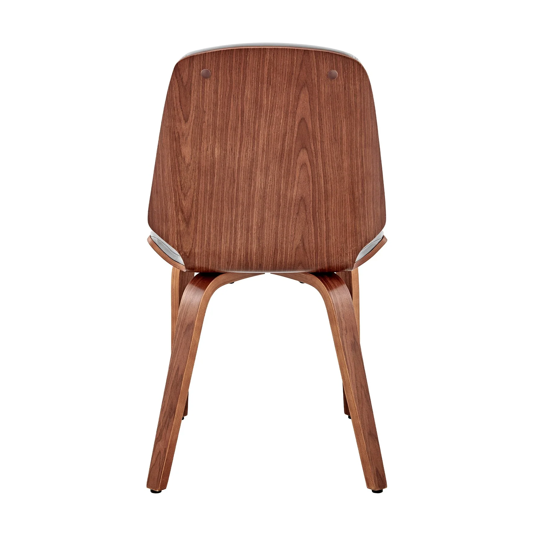 Brinley Gray Faux Leather and Walnut Wood Dining Room Accent Chair - Image 5