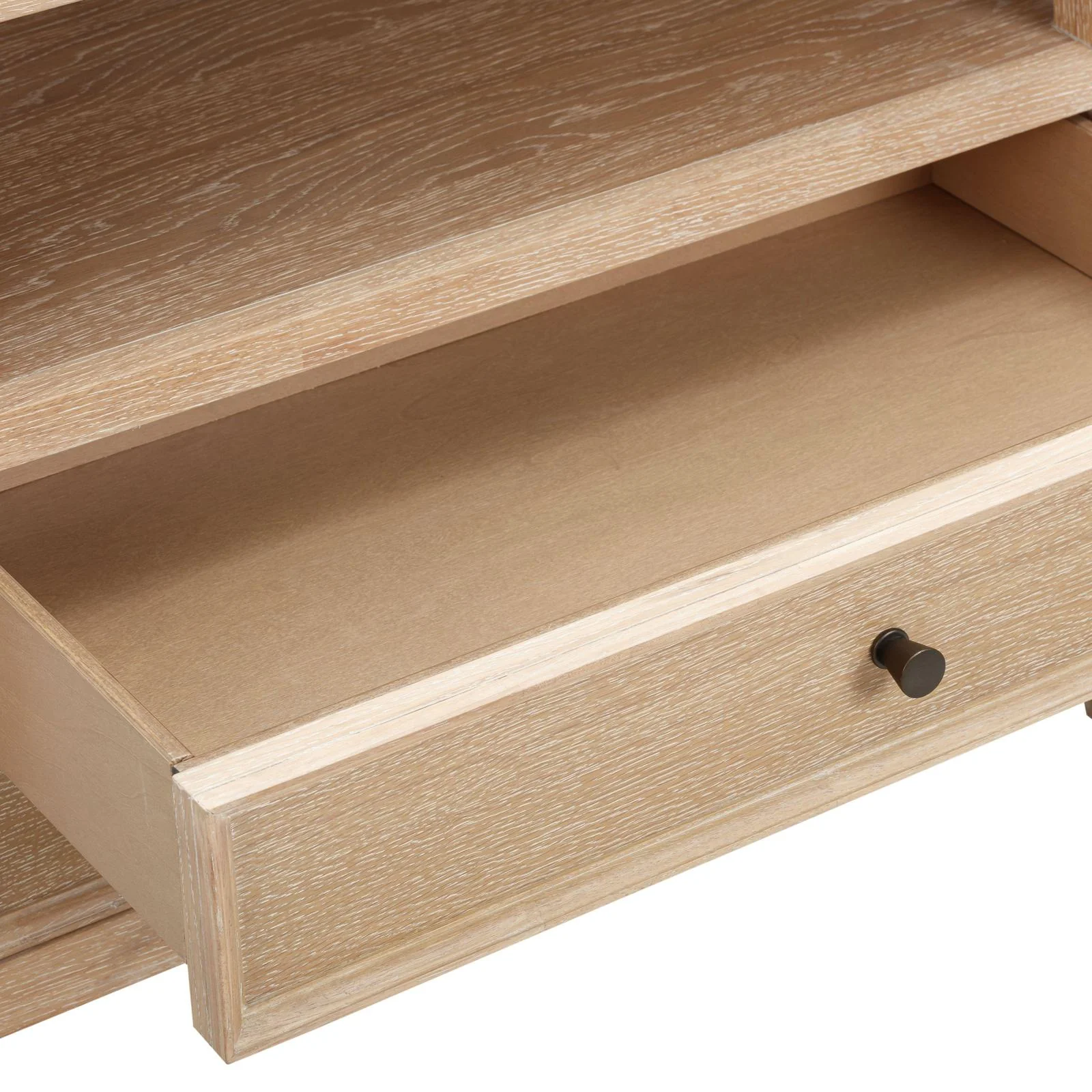 Bristol Park Whitewashed Oak Wood Nightstand - Image 9