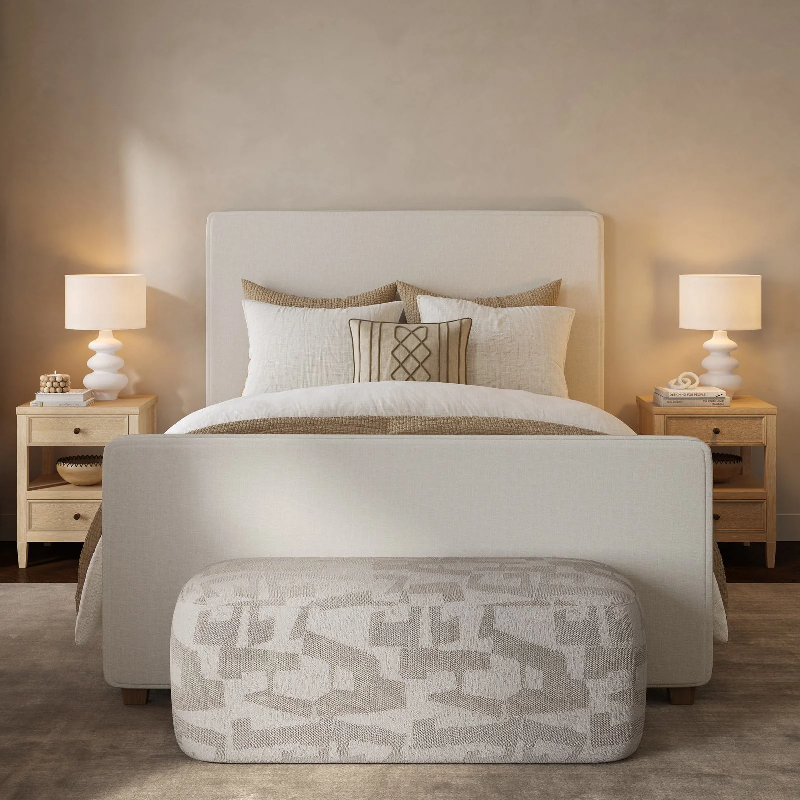 Bristol Park Whitewashed Oak Wood Open Nightstand - Image 2
