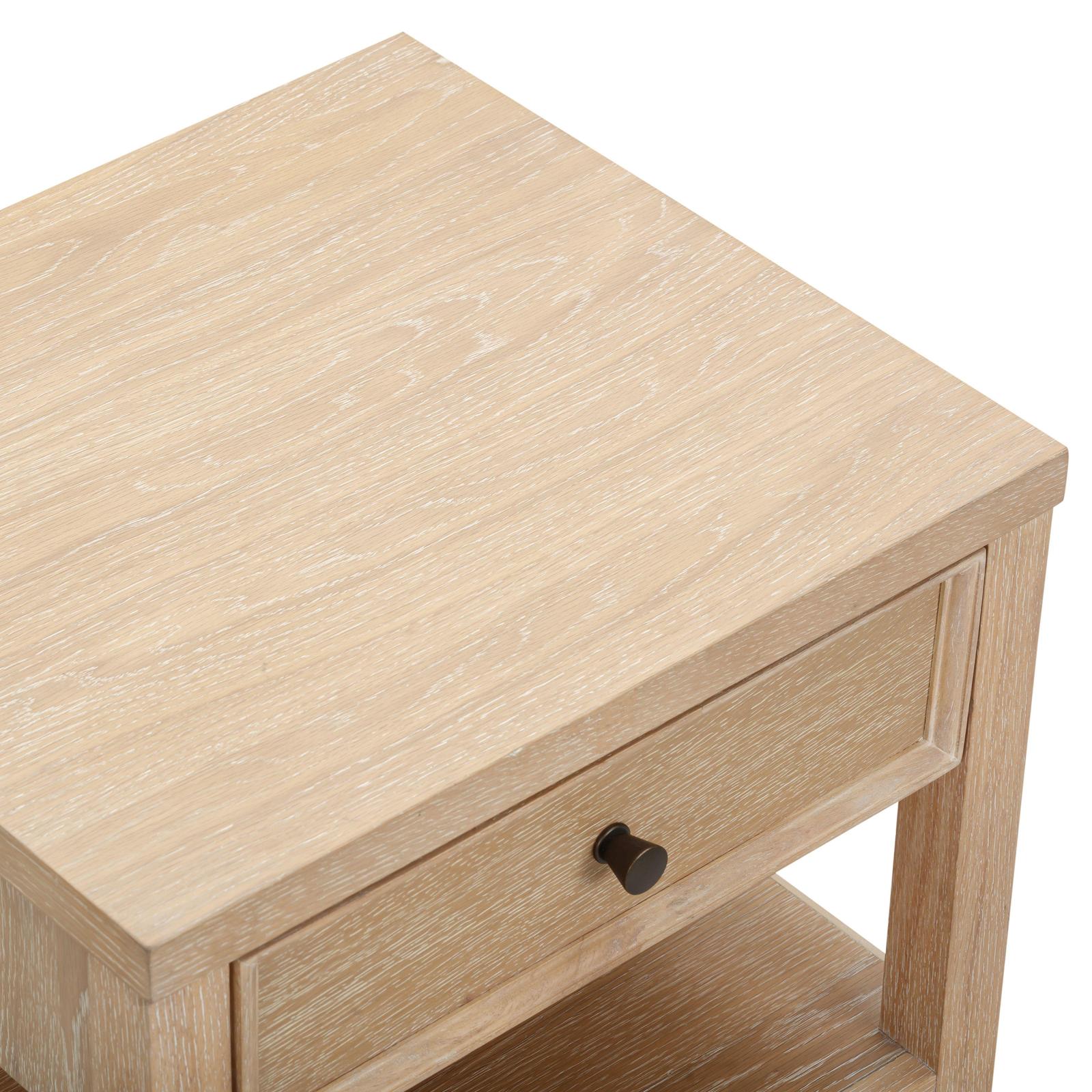 Bristol Park Whitewashed Oak Wood Open Nightstand - Image 8