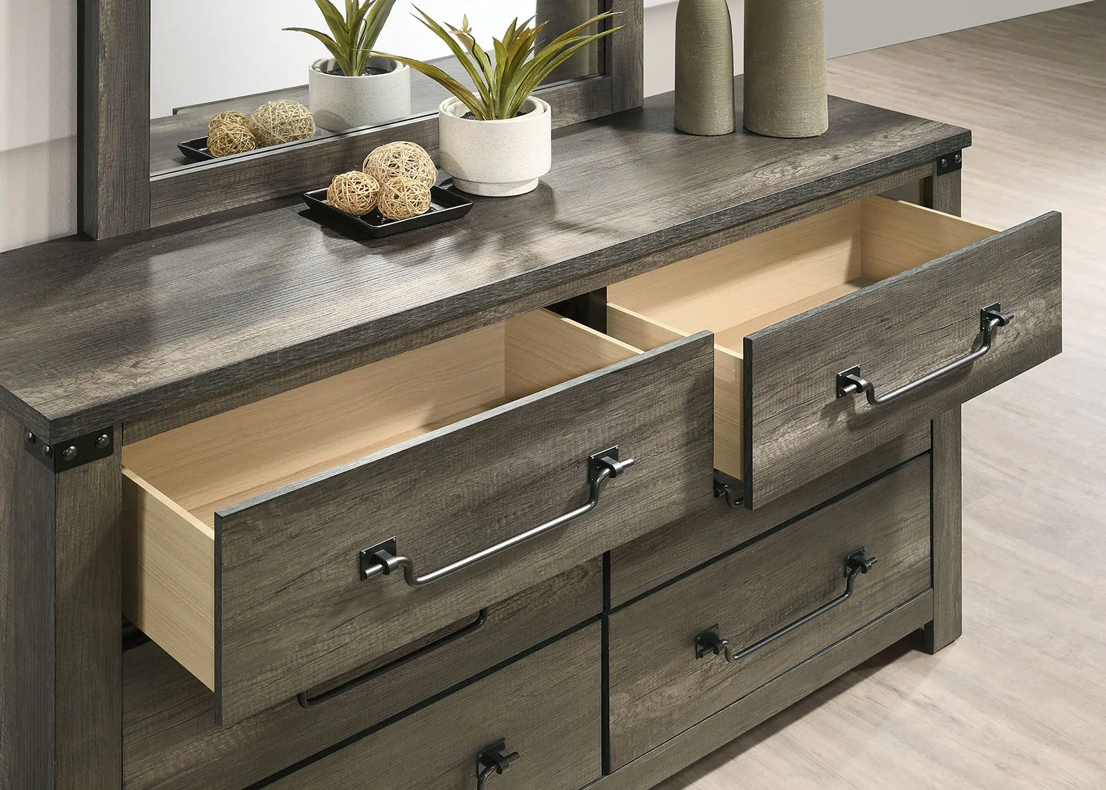 Britonale 6-Drawer Dresser, Rustic Gray - Image 4