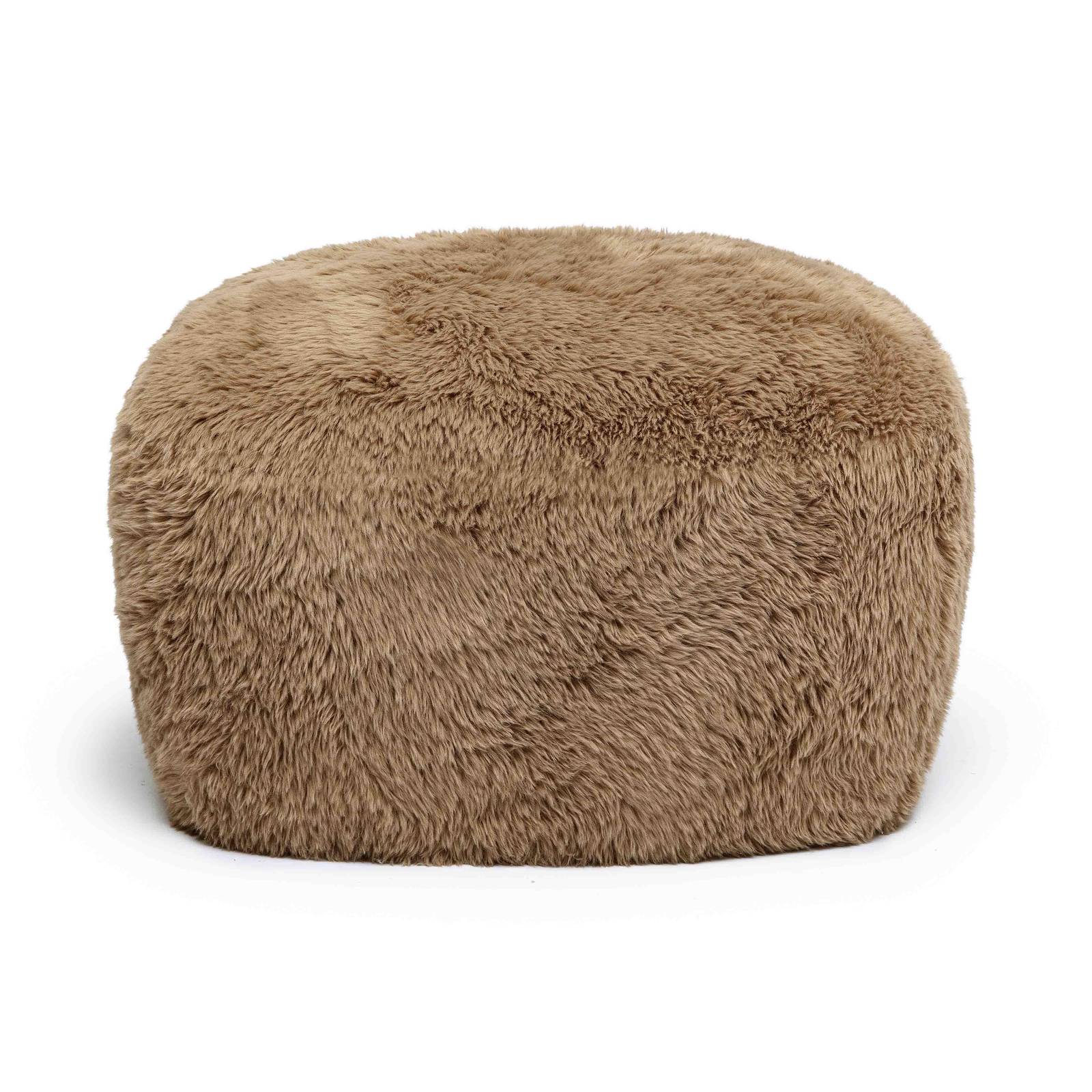 Britt Dark Taupe Vegan Shearling Ottoman - Image 3