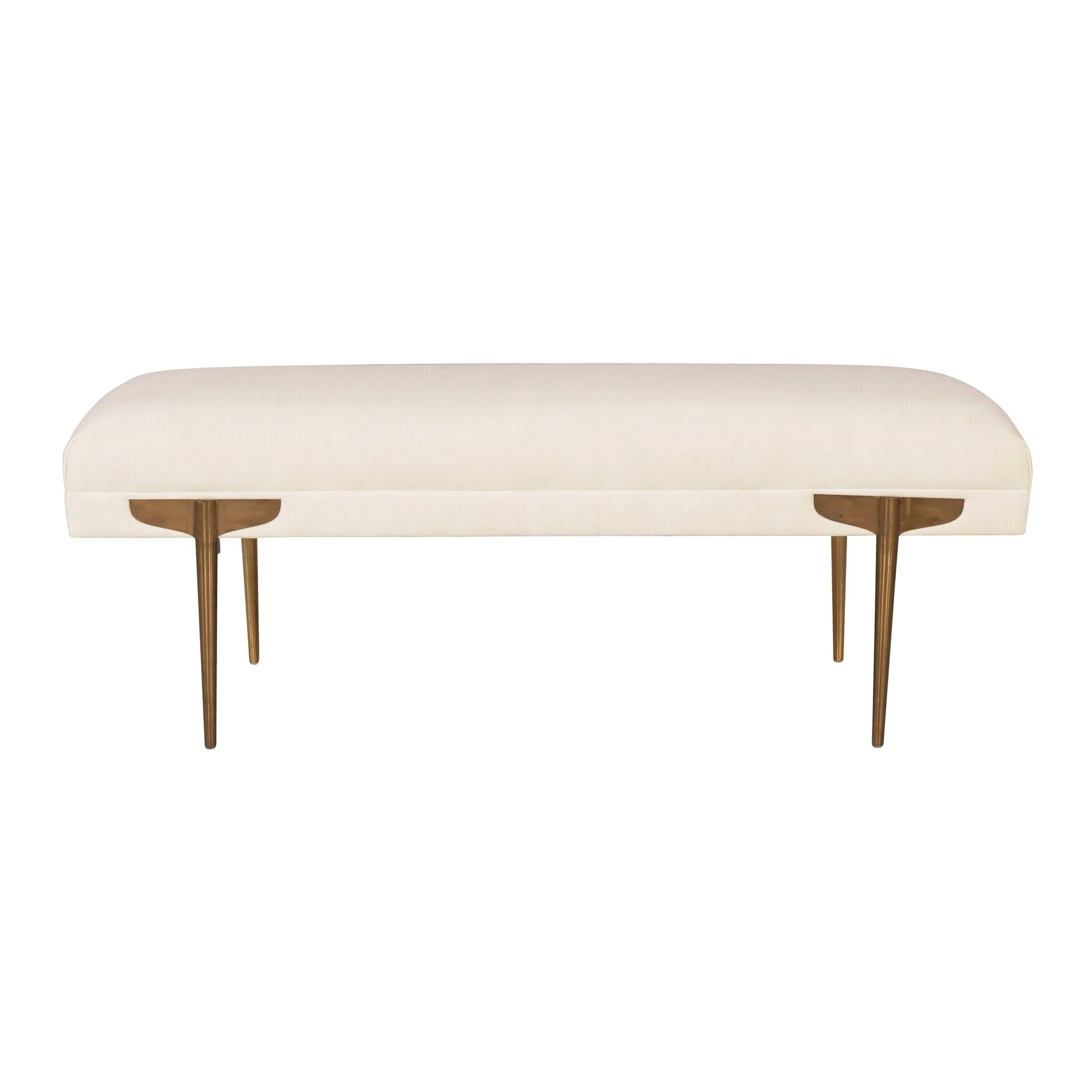 Brno White Waived Velvet Bench - Image 3