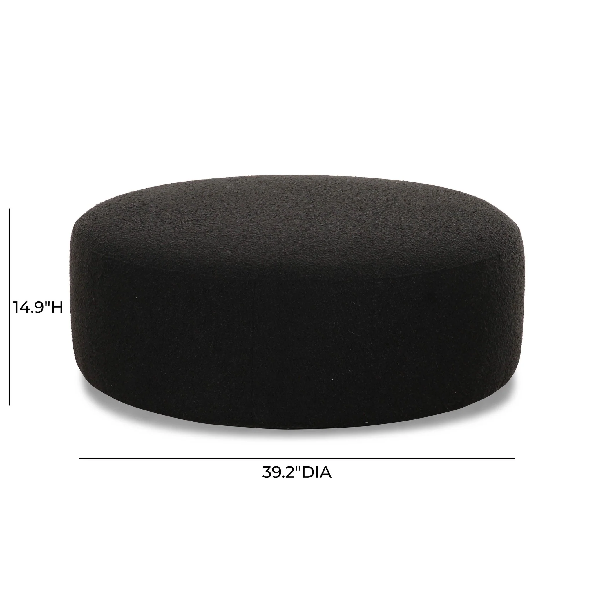 Broohah Black Boucle Ottoman - Image 3