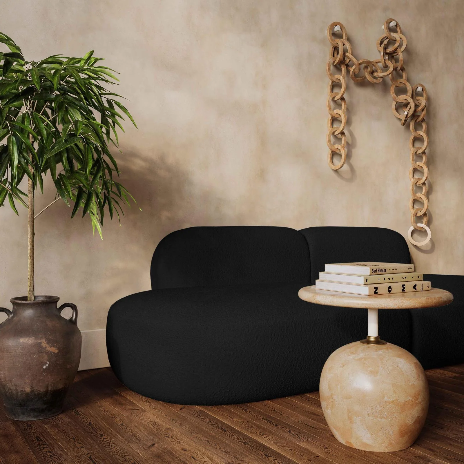 Broohah Black Boucle Sofa - Image 2