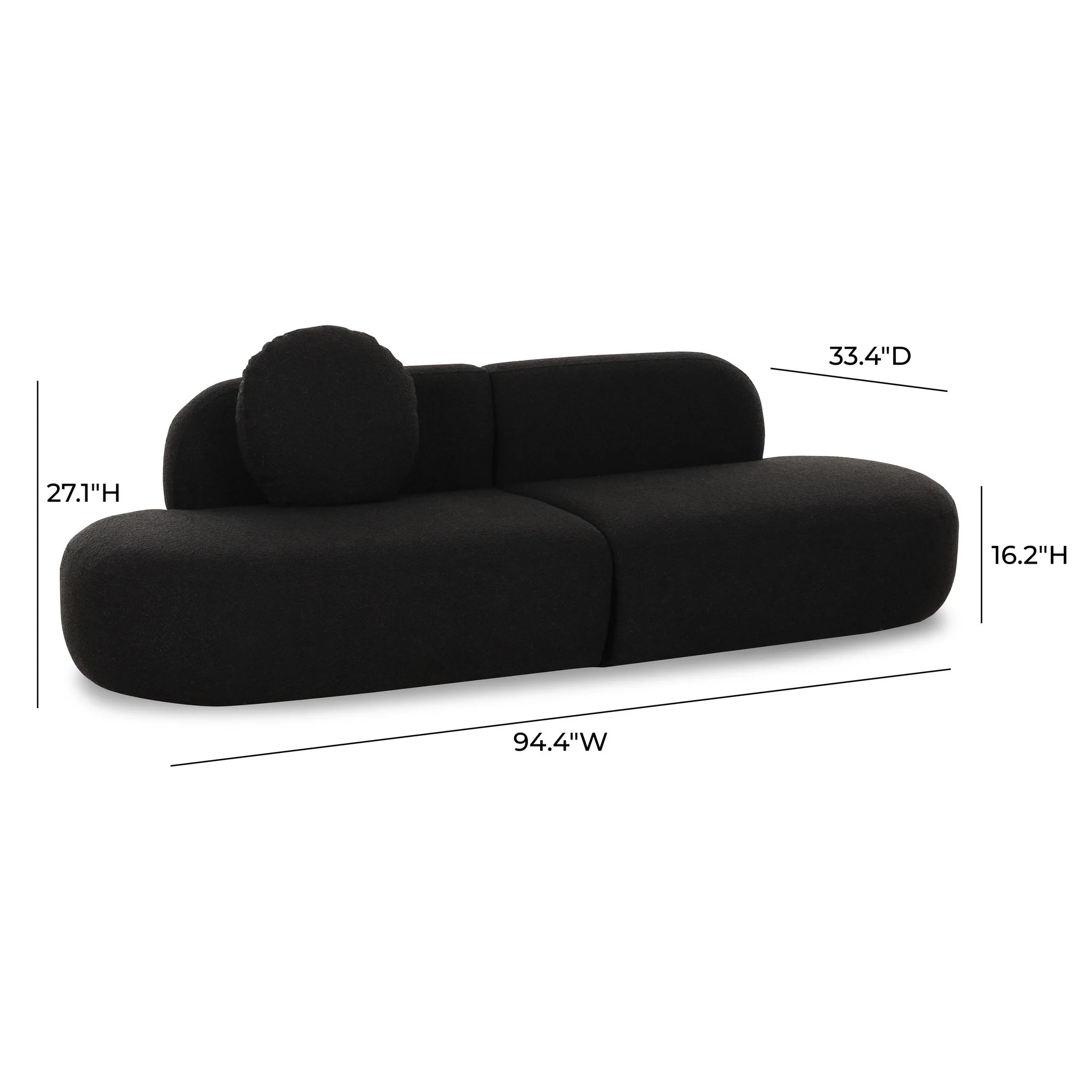 Broohah Black Boucle Sofa - Image 9