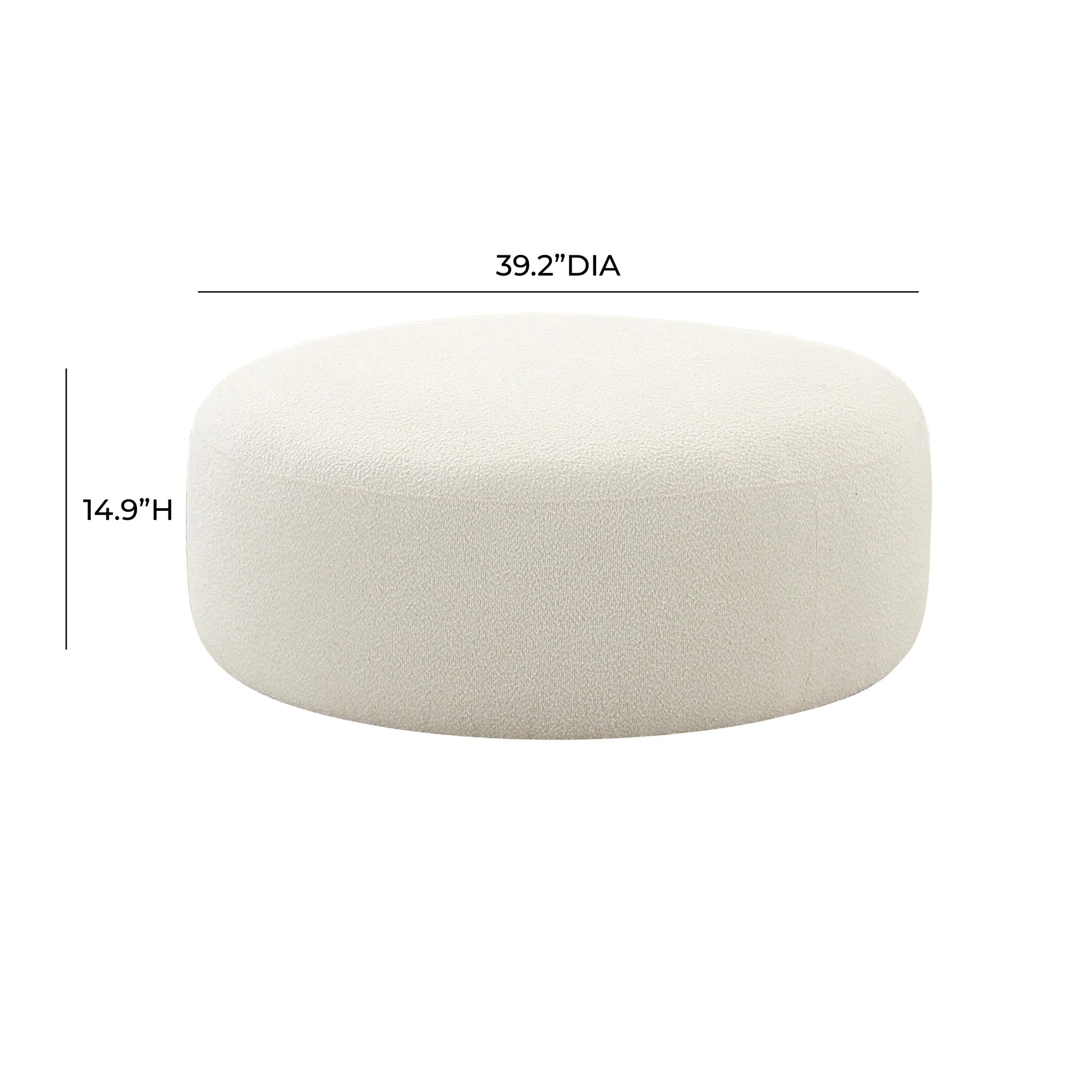 Broohah Cream Boucle Ottoman - Image 3