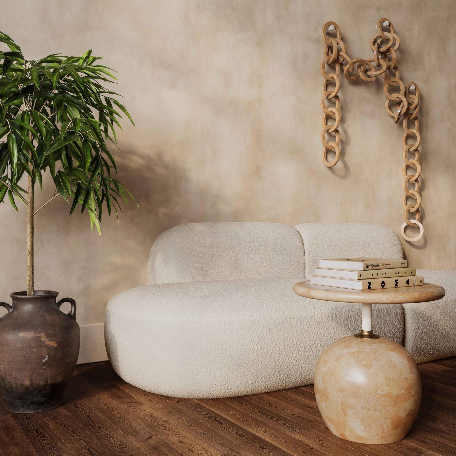 Broohah Cream Boucle Sofa - Image 2