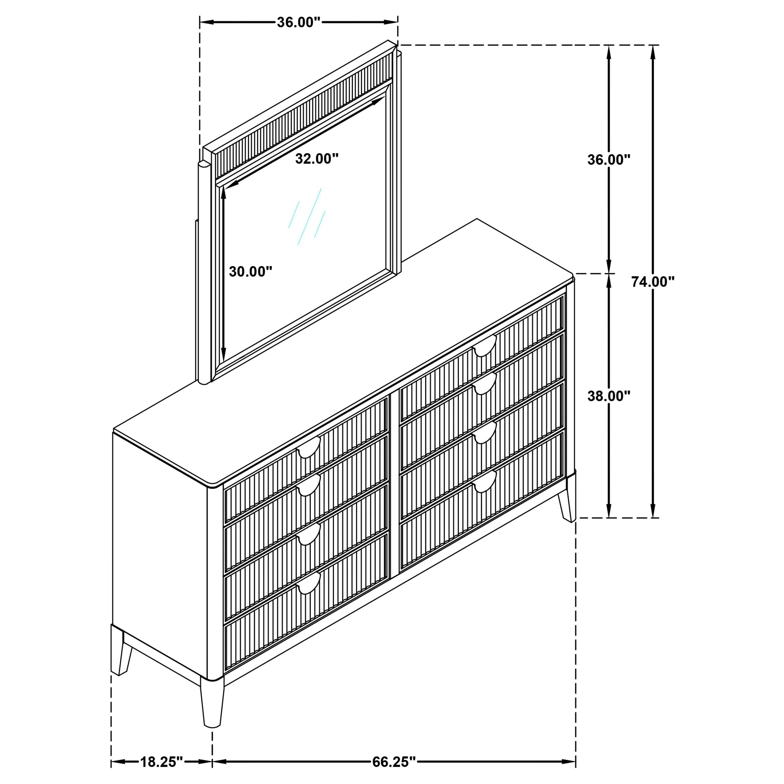 Brookmead Dresser with Mirror - Image 12