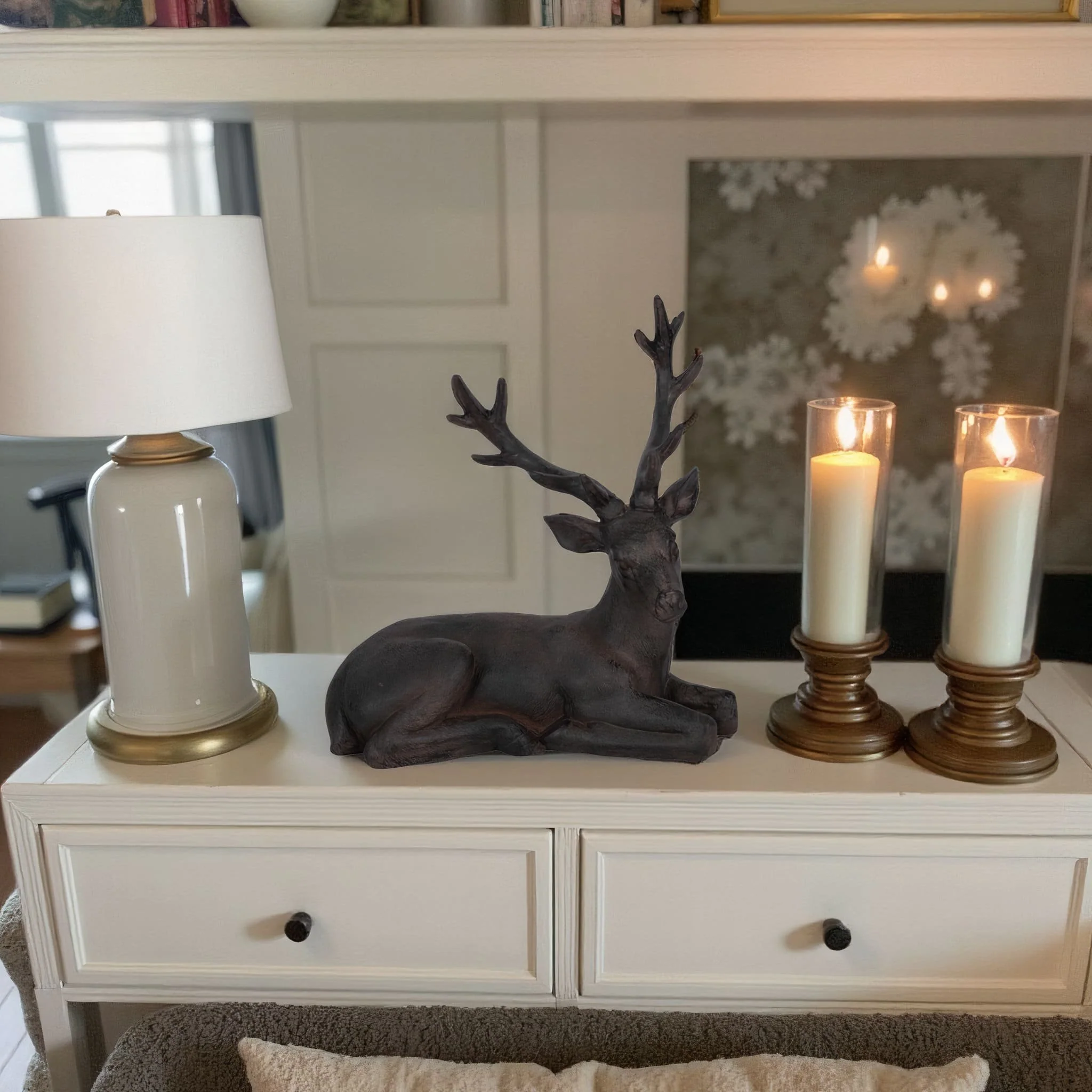 Brown Resin Deer, Sitting - Image 11