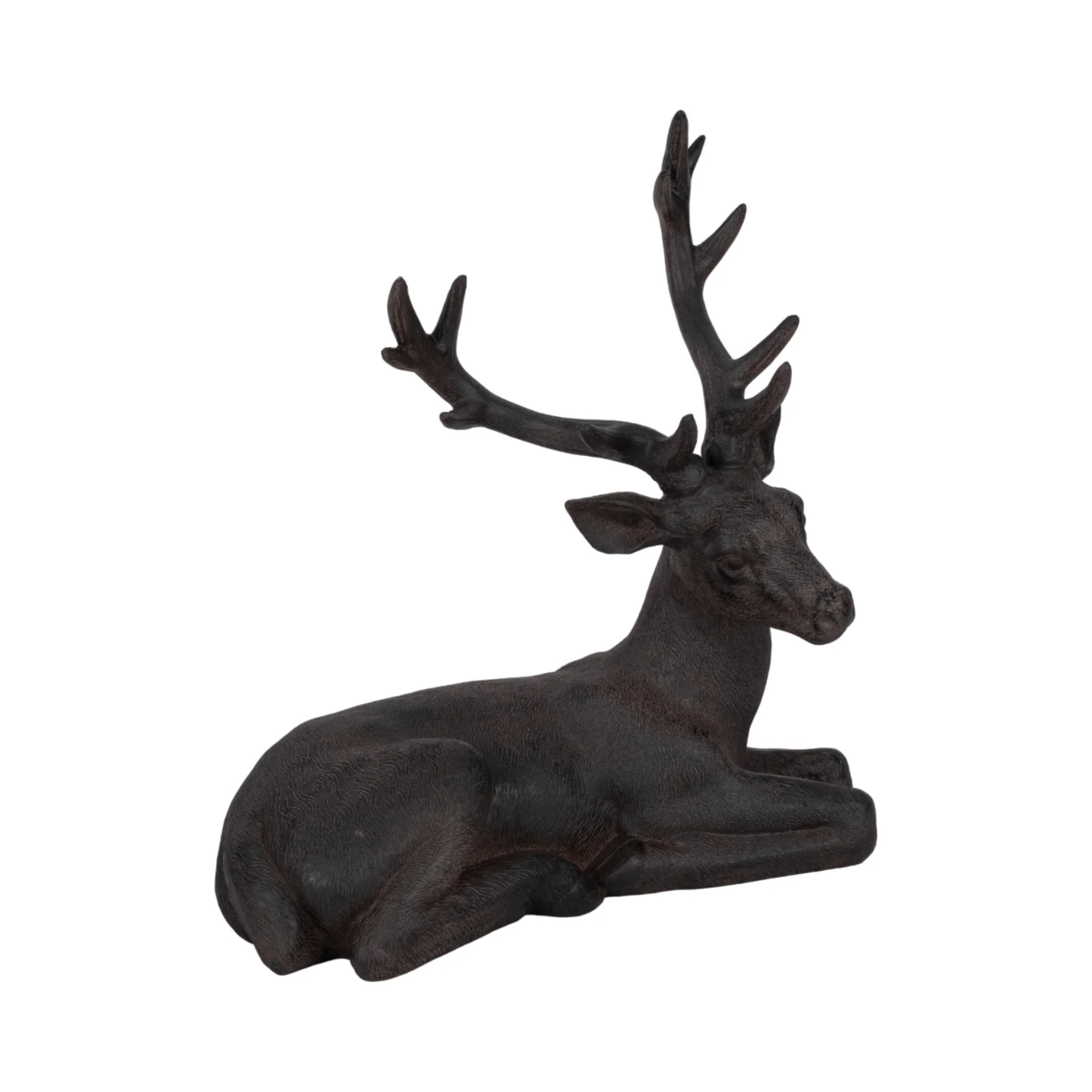 Brown Resin Deer, Sitting - Image 2
