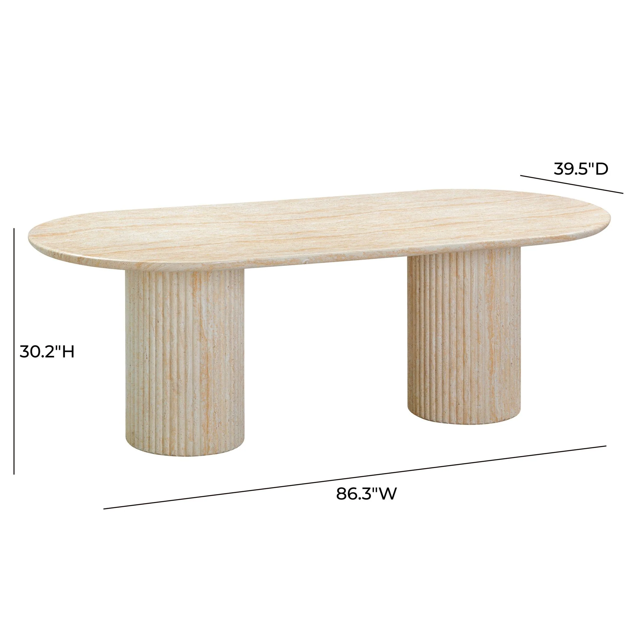 Brut Travertine Pattern Indoor/Outdoor Dining Table - Image 7