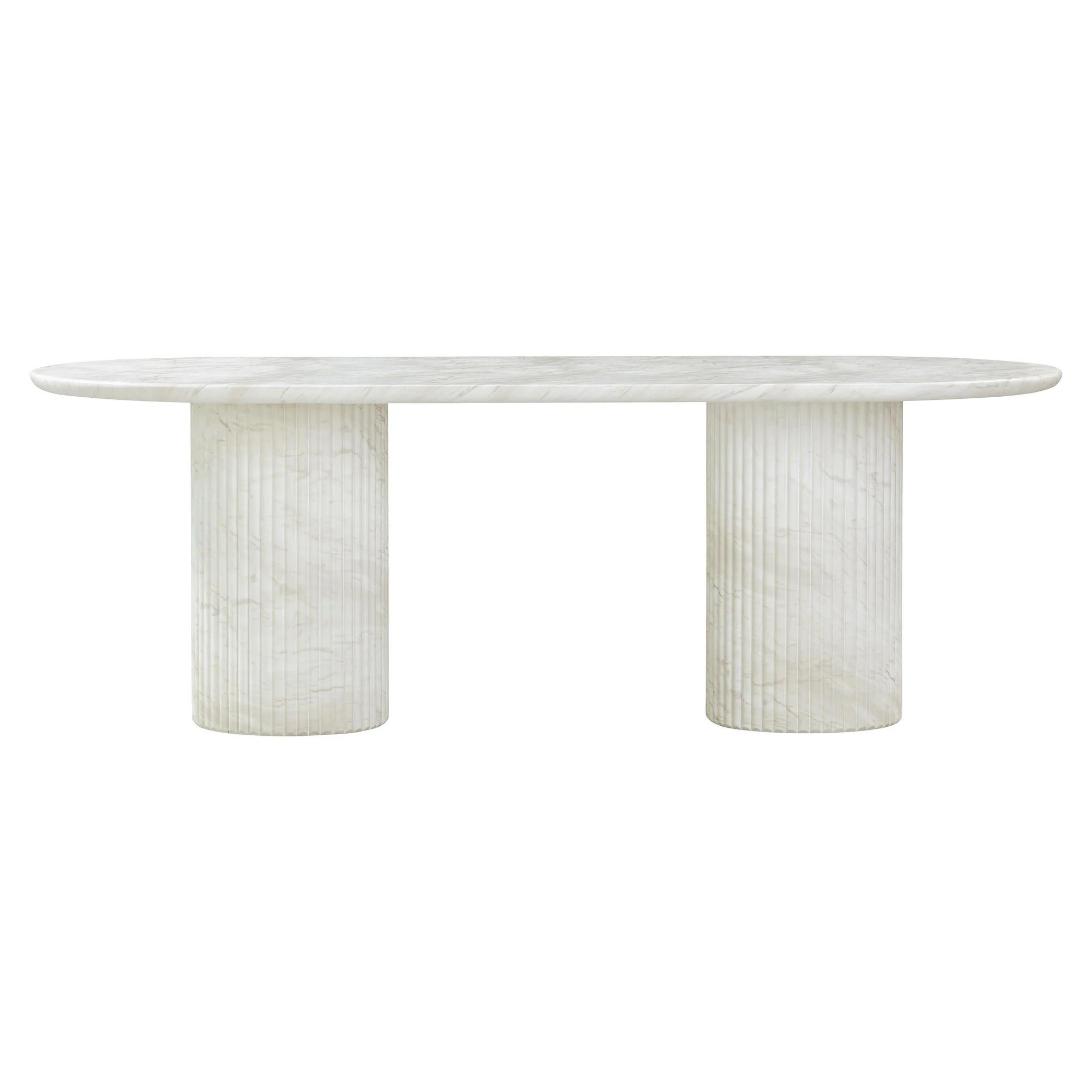 Brut White Marble Pattern Indoor/Outdoor Dining Table - Image 3