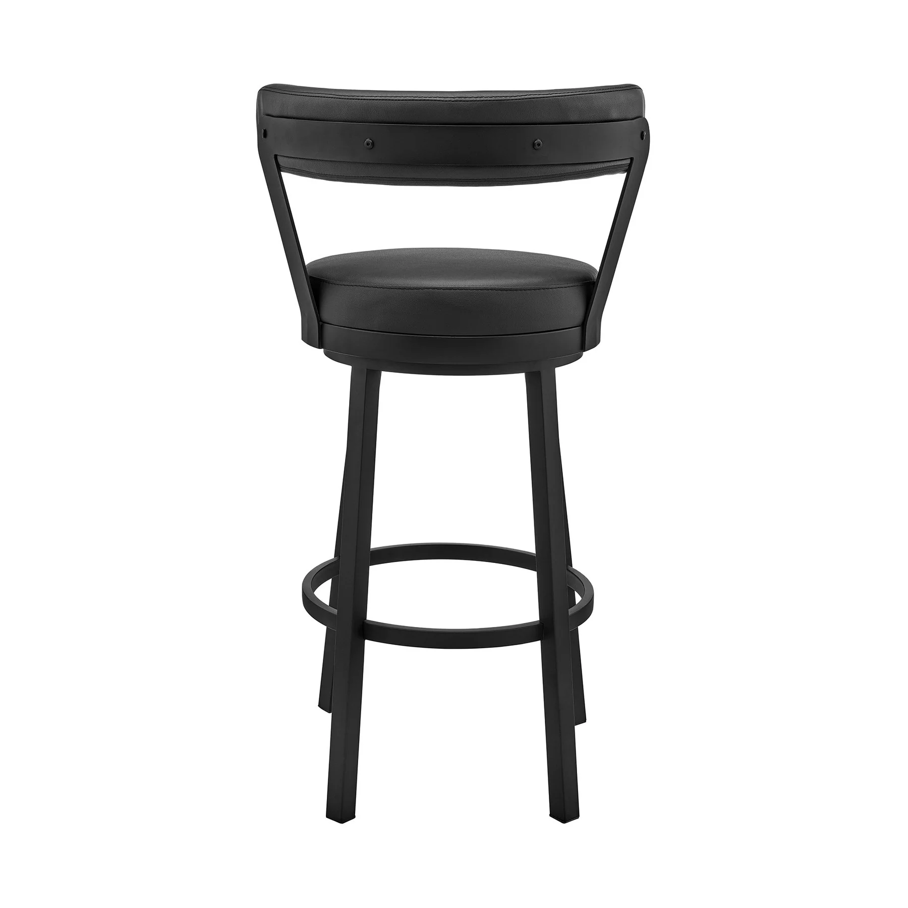 Bryant 26" Counter Height Swivel Bar Stool in Black Finish and Black Faux Leather - Image 5