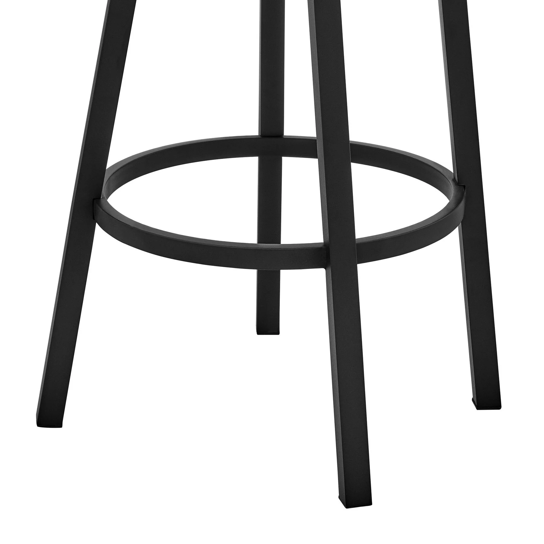 Bryant 30" Bar Height Swivel Bar Stool in Black Finish and Black Faux Leather - Image 8