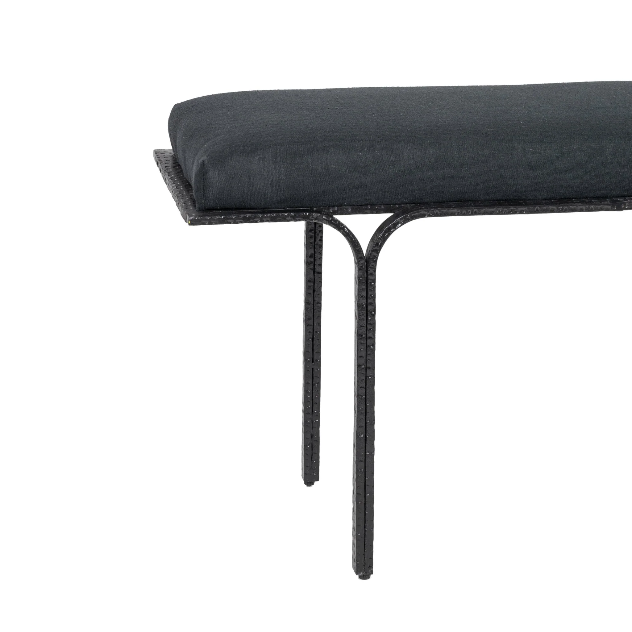 Bryn Black Linen Bench - Image 4
