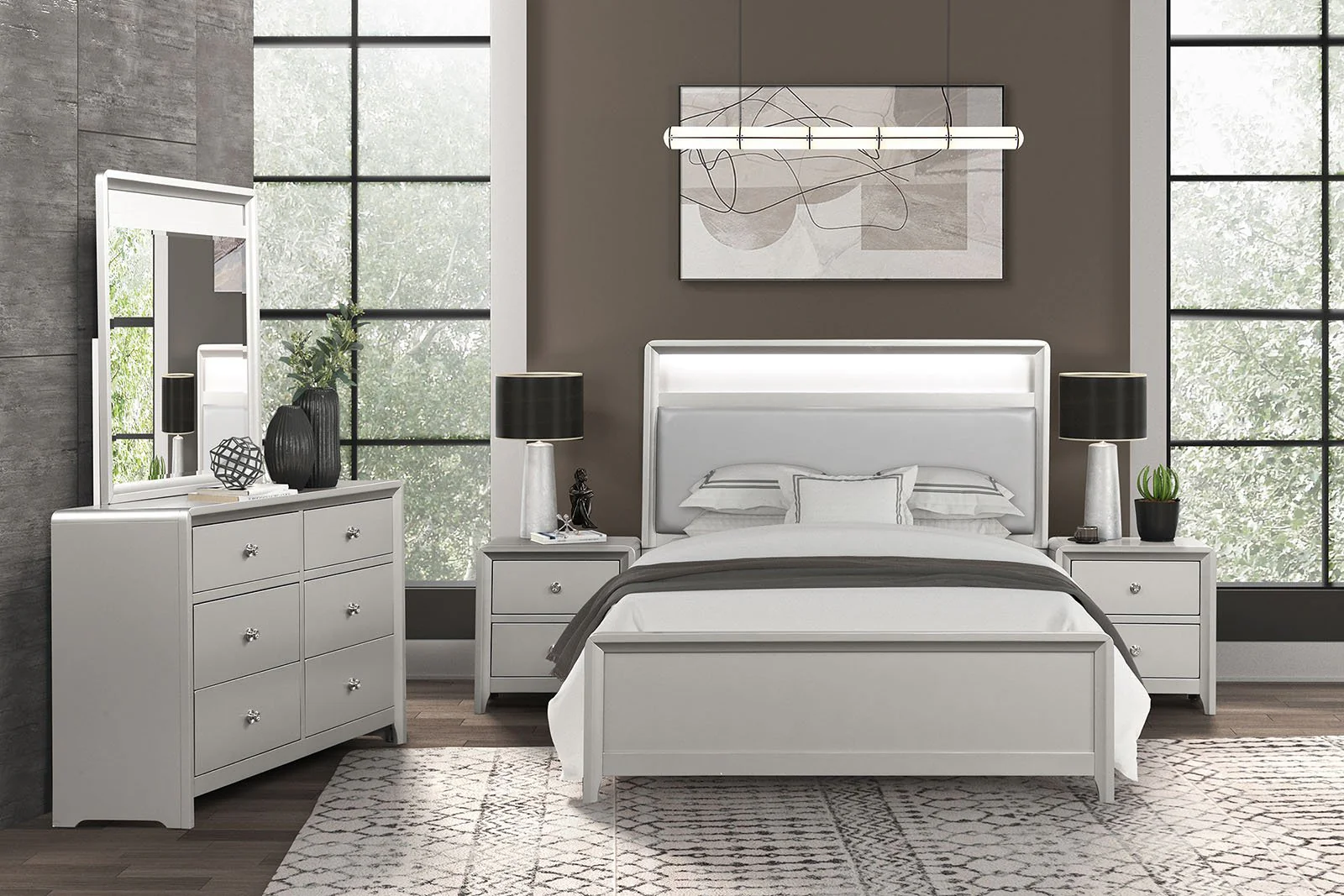 Bryne E.King Bed, Champagne - Image 2